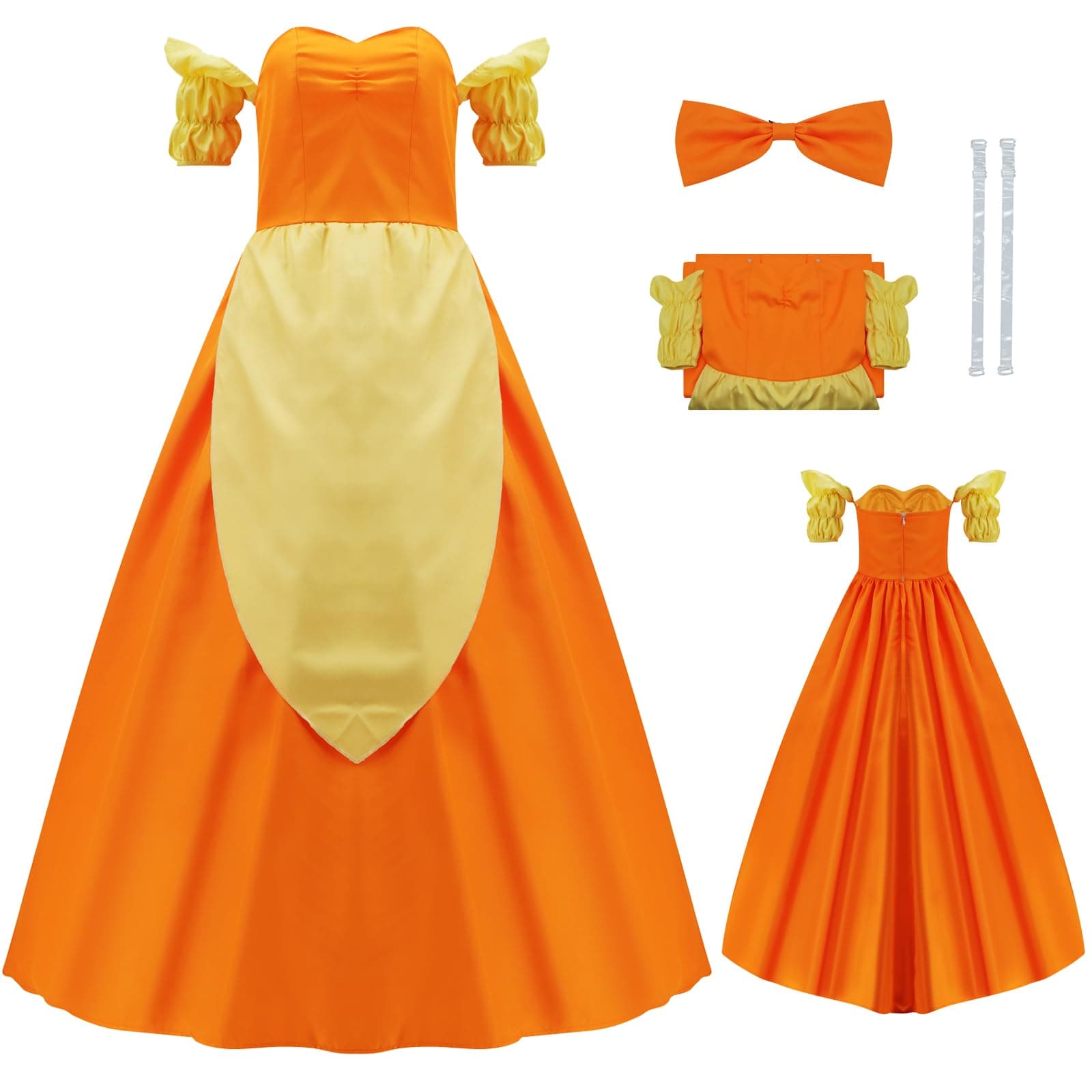 The Bimbettes Cosplay Costume Claudette Laurette Paulette Dress Off Shoulder Princess Ball Gown for Adult Halloween