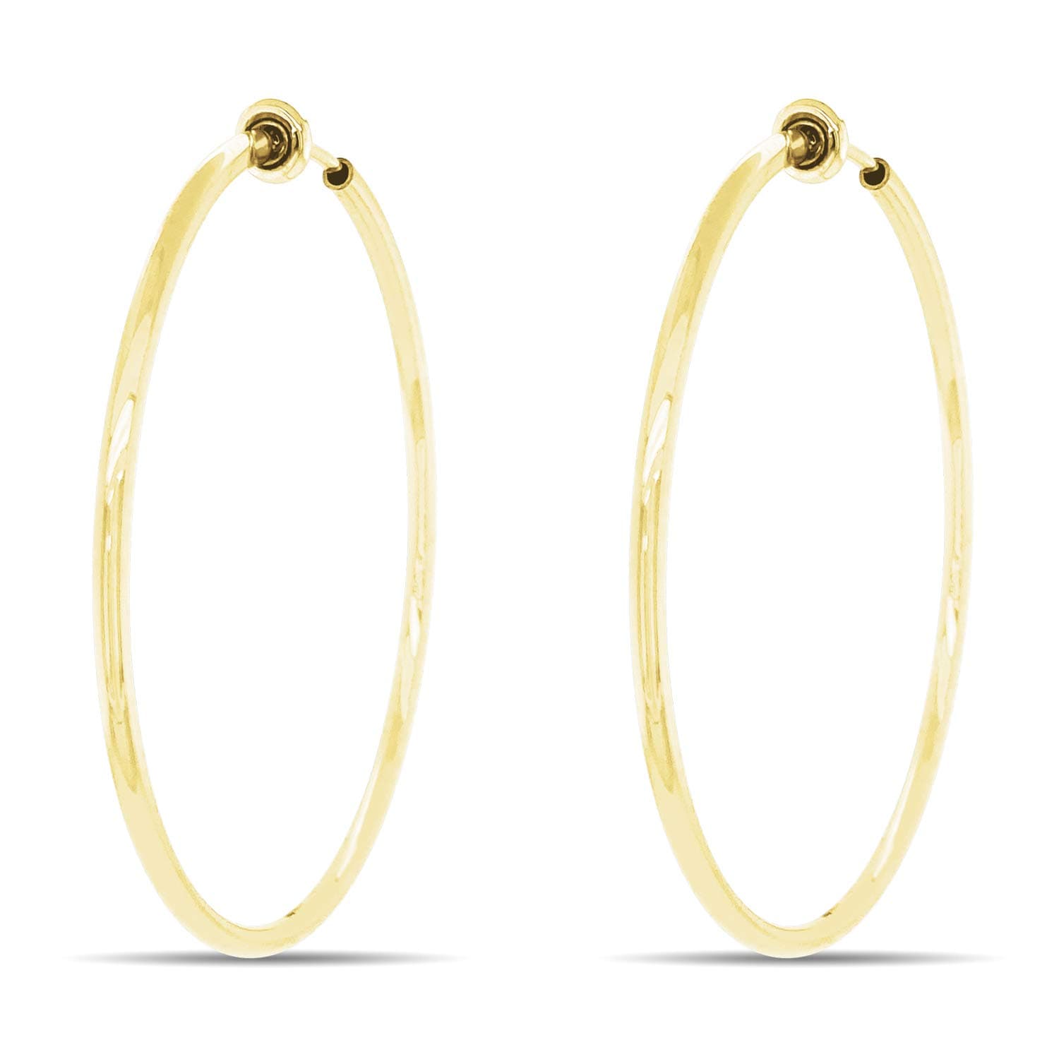 Clip On Spring Hoop Earrings for Non-Pierced Ears