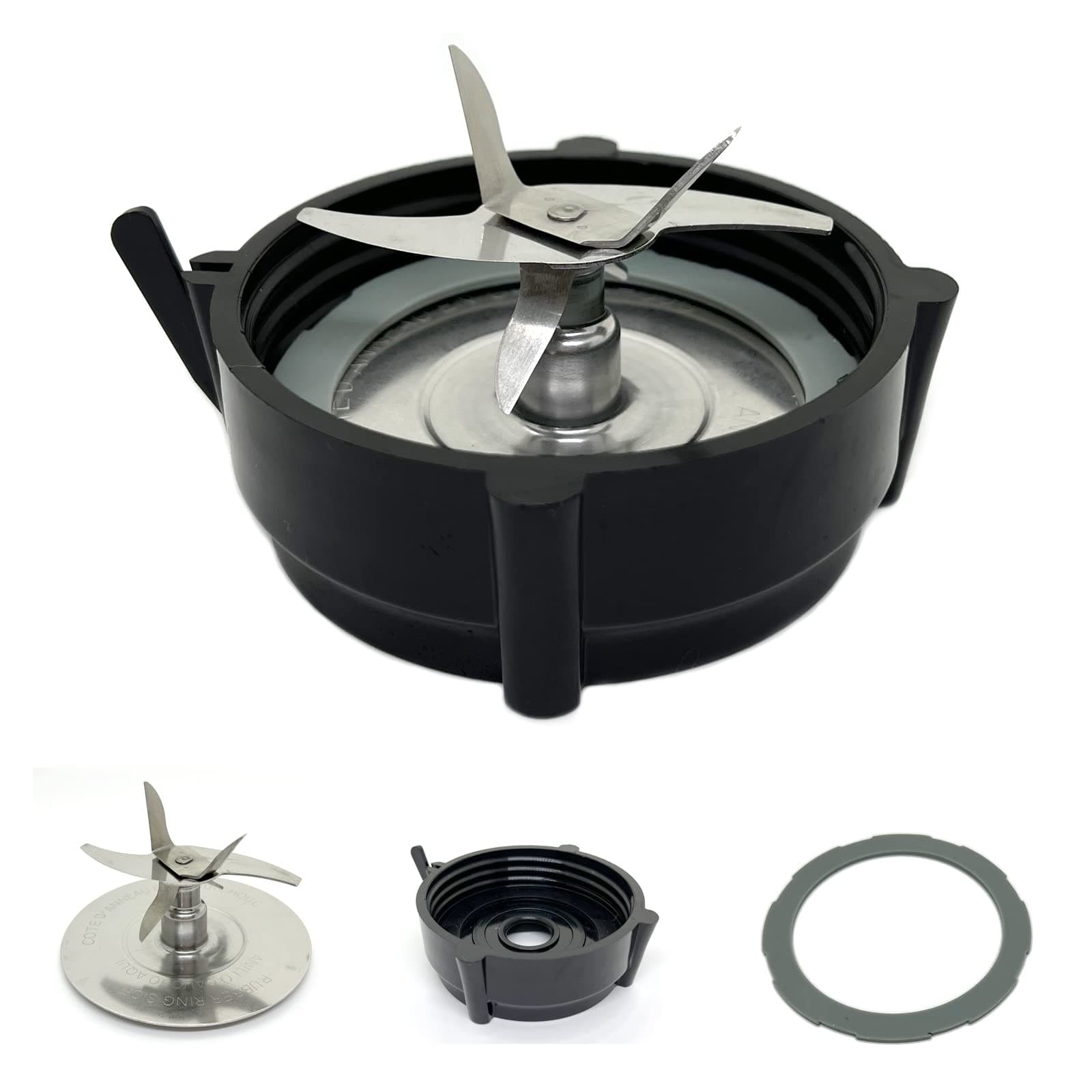 Kuntorie for Oster Pro 1200 Blender Replacement Parts Blender Ice Blade with Jar Base Cap and Rubber O Ring Seal Gasket Accessory Refresh Kit