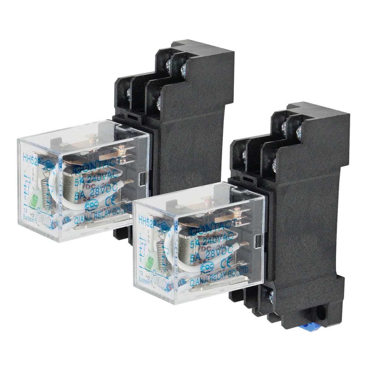 DPDT HH52P Coil 8 Pin General Purpose Relay with PYF08A Socket DC 24V 2PCS