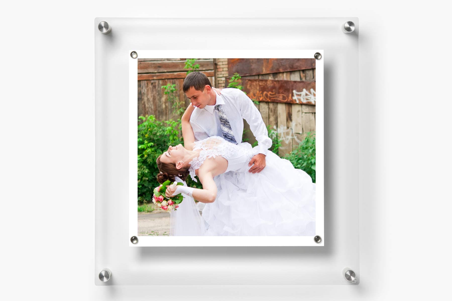 Wexel Art12x12" Clear UV Grade Acrylic Single Panel Magnetic Wall Frame/Memo board with Silver Hardware for Contemporary Art and Images