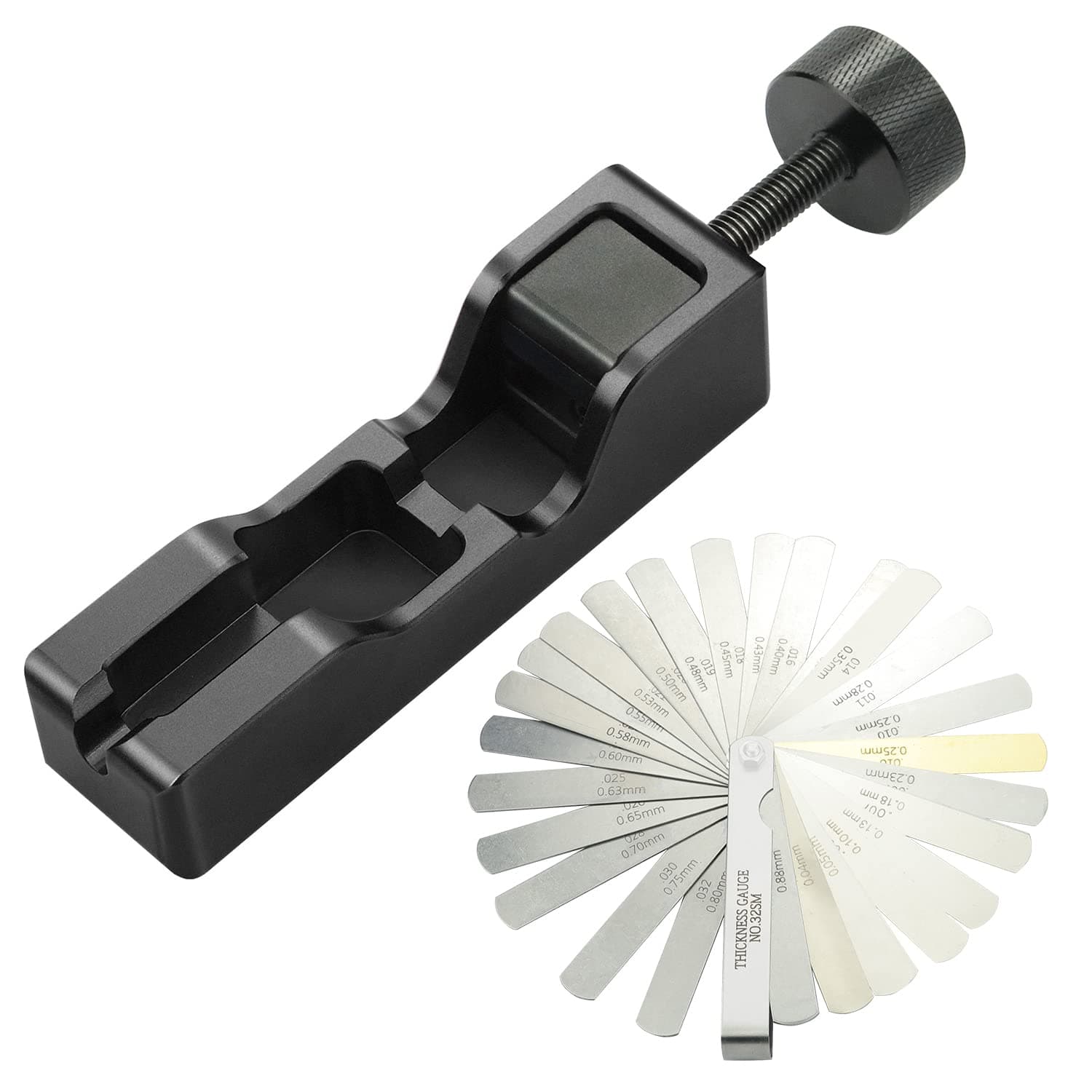 KOHUIPU Universal Spark Plug Gap Tool with Feeler Gauge Fits Most 10mm 12mm 14mm 16mm Spark Plugs, Black