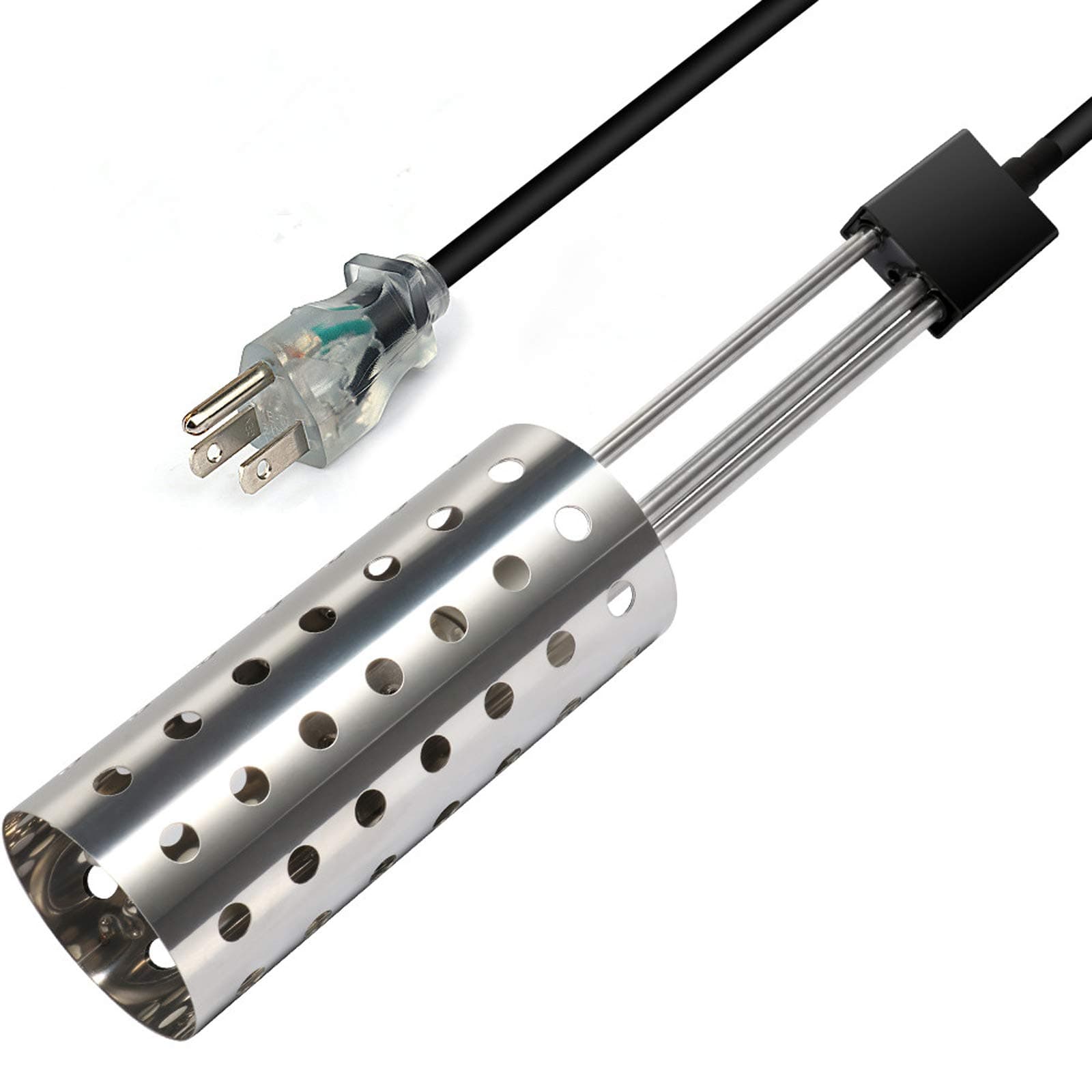 Immersion Heater, Kingwork UL-Listed Pool Heater with Thermostat and Auto Shutoff Function, Submersible Bucket Heater with Full 304 Stainless-Steel Guard, Heats 5 Gallons of Water in Minutes