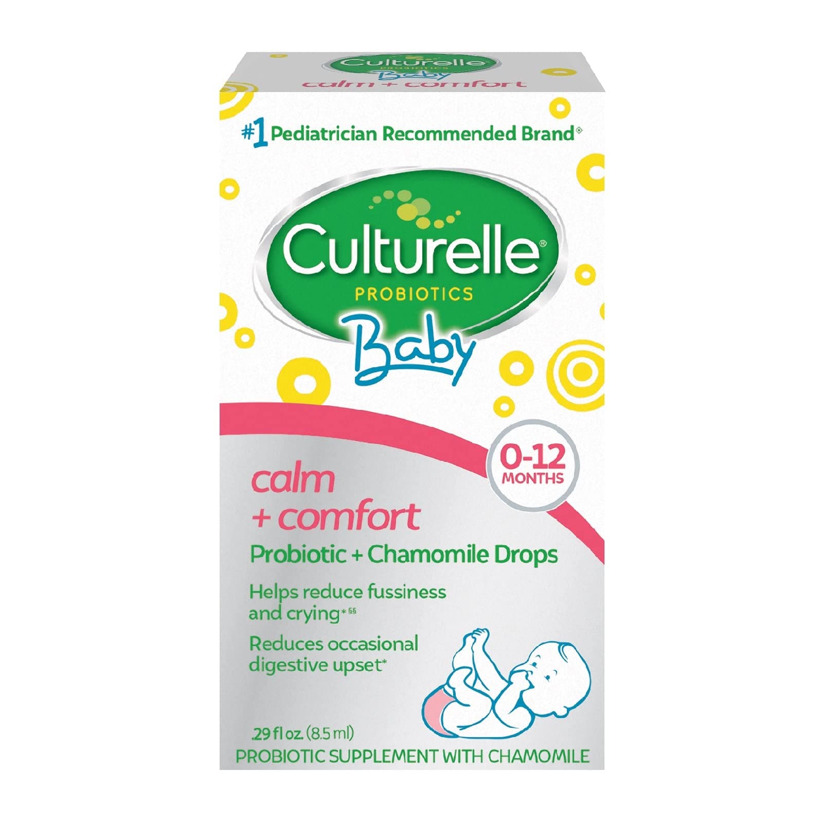 Culturelle Baby Calm + Comfort Probiotics + Chamomile Drops | Helps Reduce Occasional Infant Digestive Upset, 0.29 fl. oz. Drops