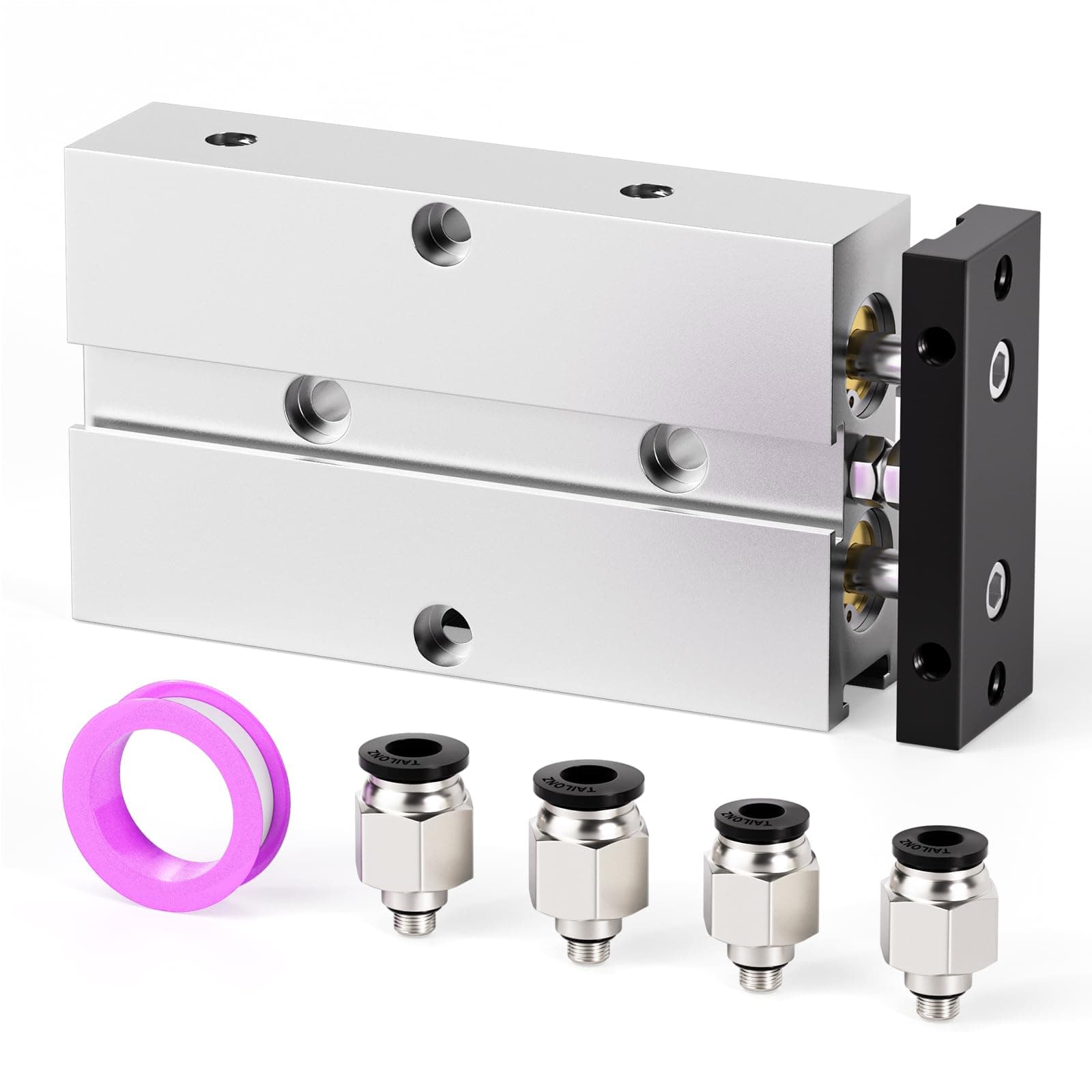 10mm Bore 50mm Stroke Double-Rod Double-Acting Aluminum Pneumatic Air Cylinder TN10-50