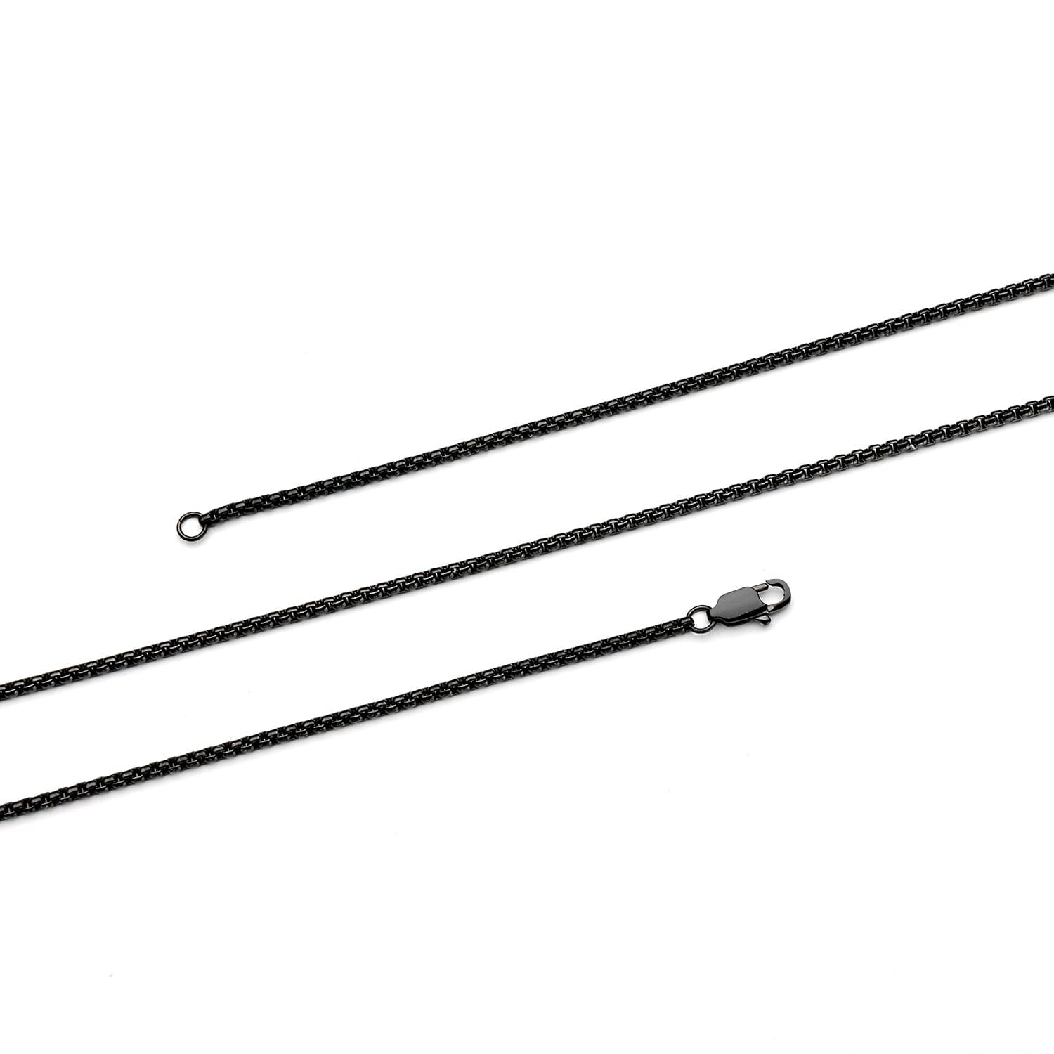 Trusuper 2MM Stainless Steel Black Rolo Cable Chain Necklace for Men Women, 16-36 inches