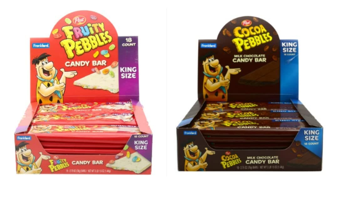 PEBBLES King Size Candy Bar Bundle, 18 Count Cocoa PEBBLES bars & 18 Count Fruity PEBBLES bars