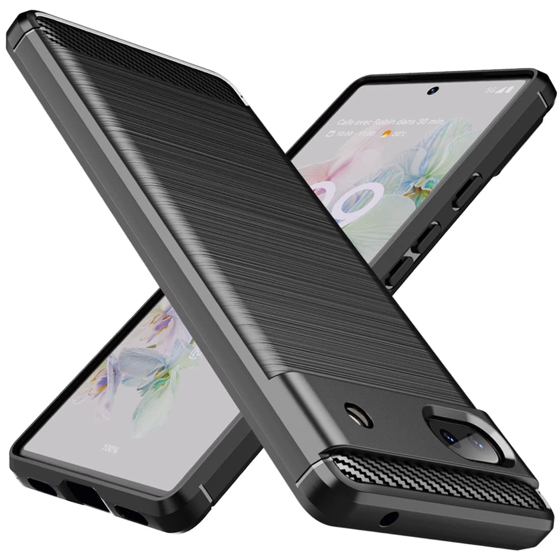 Osophterfor Google Pixel 6A Case,Google 6A Case Shock-Absorption Flexible TPU Rubber Protective Cell Phone Cover for Google Pixel 6A Case-Black