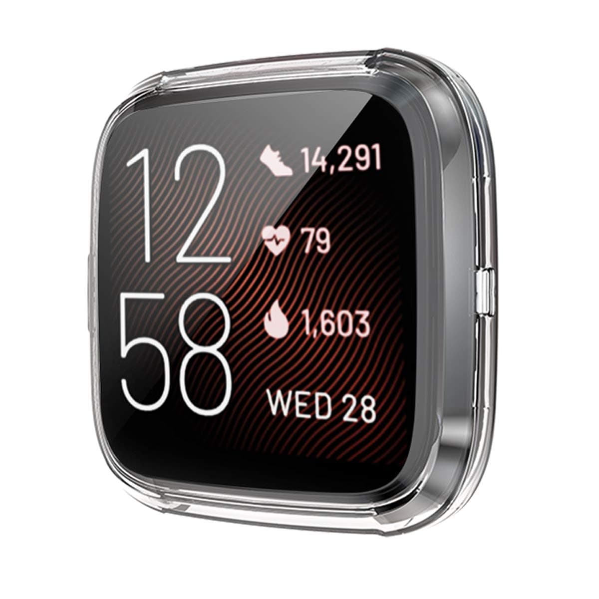 Landhoo for Fitbit Versa2 Screen Protector Case That Soft TPU and PC Bling Bumper、Sparkling Crystal Rhinestone of Smartwatch Screen Protectors(4pack)