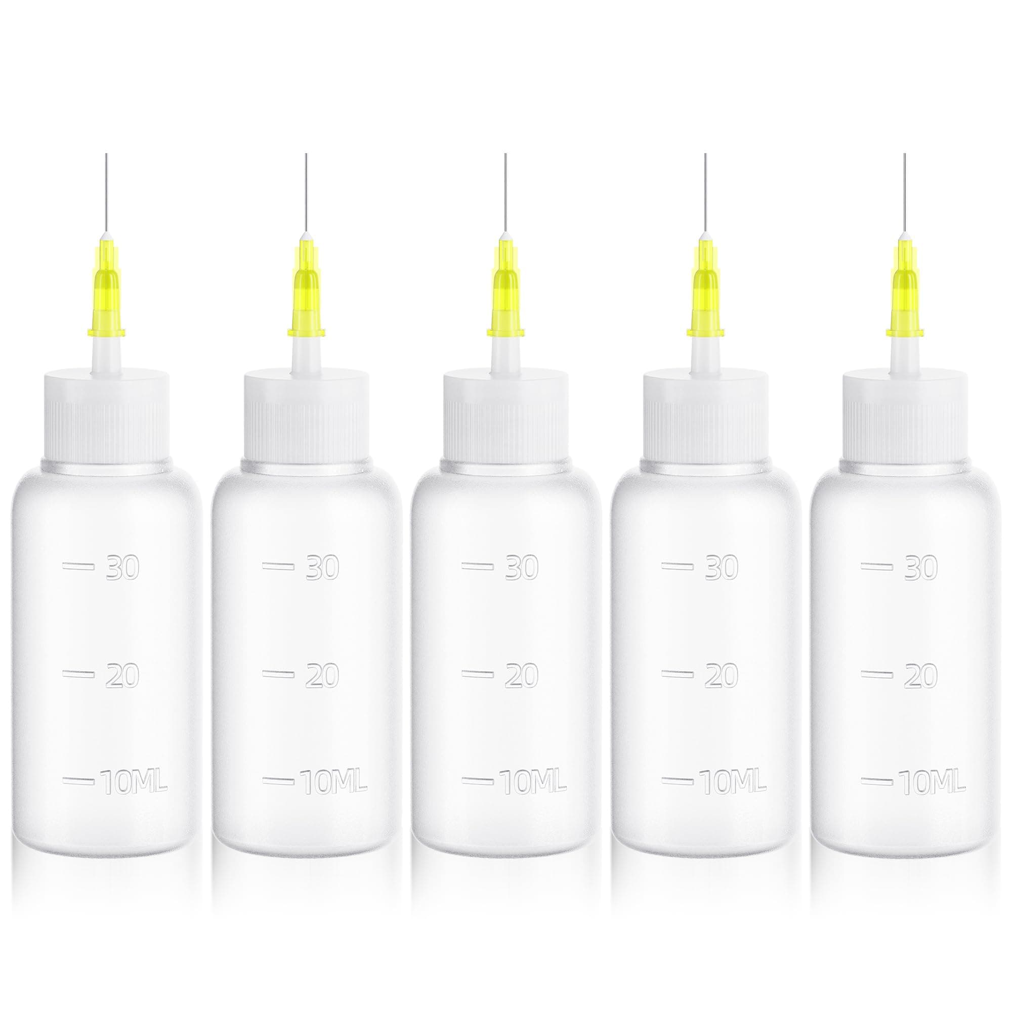 FJNATINH 30cc Needle Tip Glue Squeeze Bottle, Precision Tips Applicator Bottles, 5 Pack