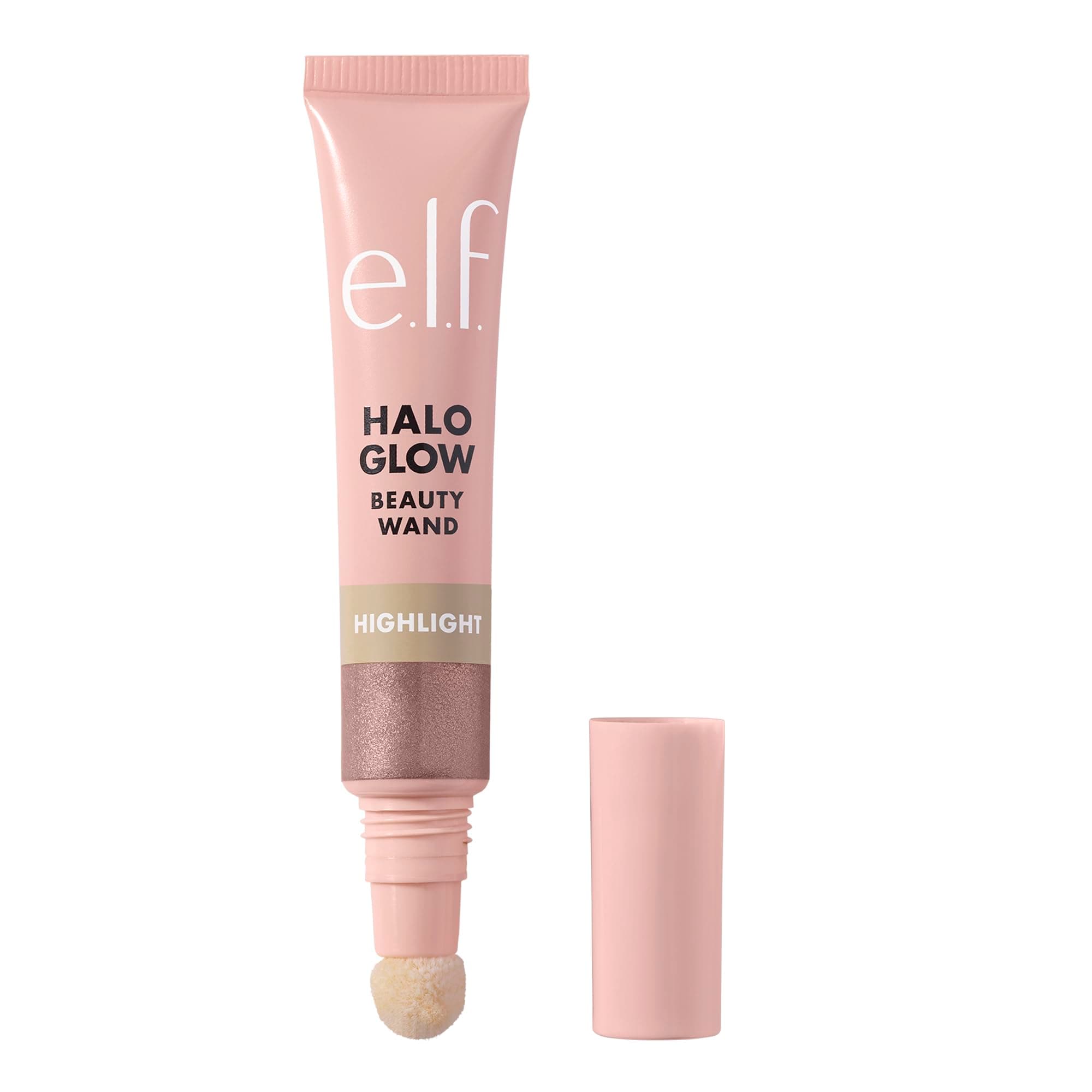 Halo Glow Highlight Beauty Wand, Liquid Highlighter Wand For Luminous, Glowing Skin, Buildable Formula, Vegan & Cruelty-free, Rose Quartz