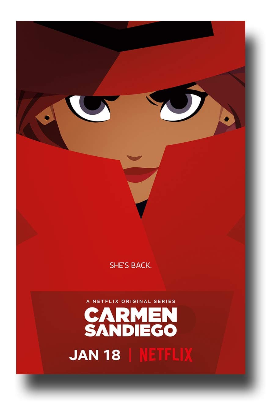 Carmen Sandiego Poster TV Show Promo 11 x 17 inches Red 2019 Shes Back Netflix