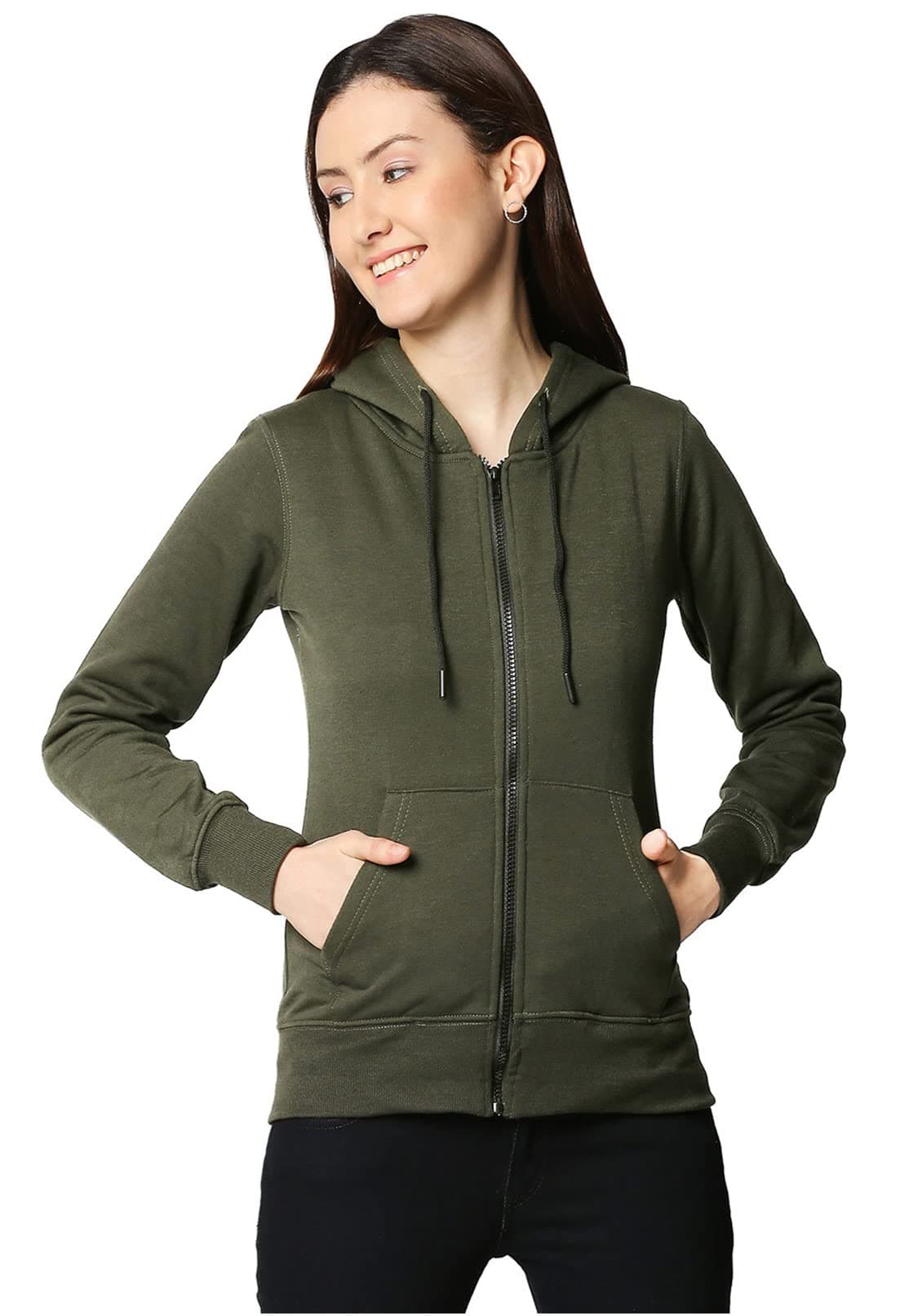Women's Fleece Zipper Hoodie Jacket
