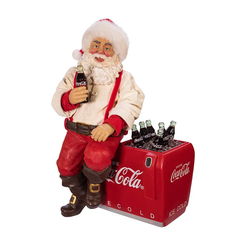 Kurt S. AdlerKurt Adler 10.5-Inch Coca-Cola Santa Sitting on Cooler Table Piece, multi