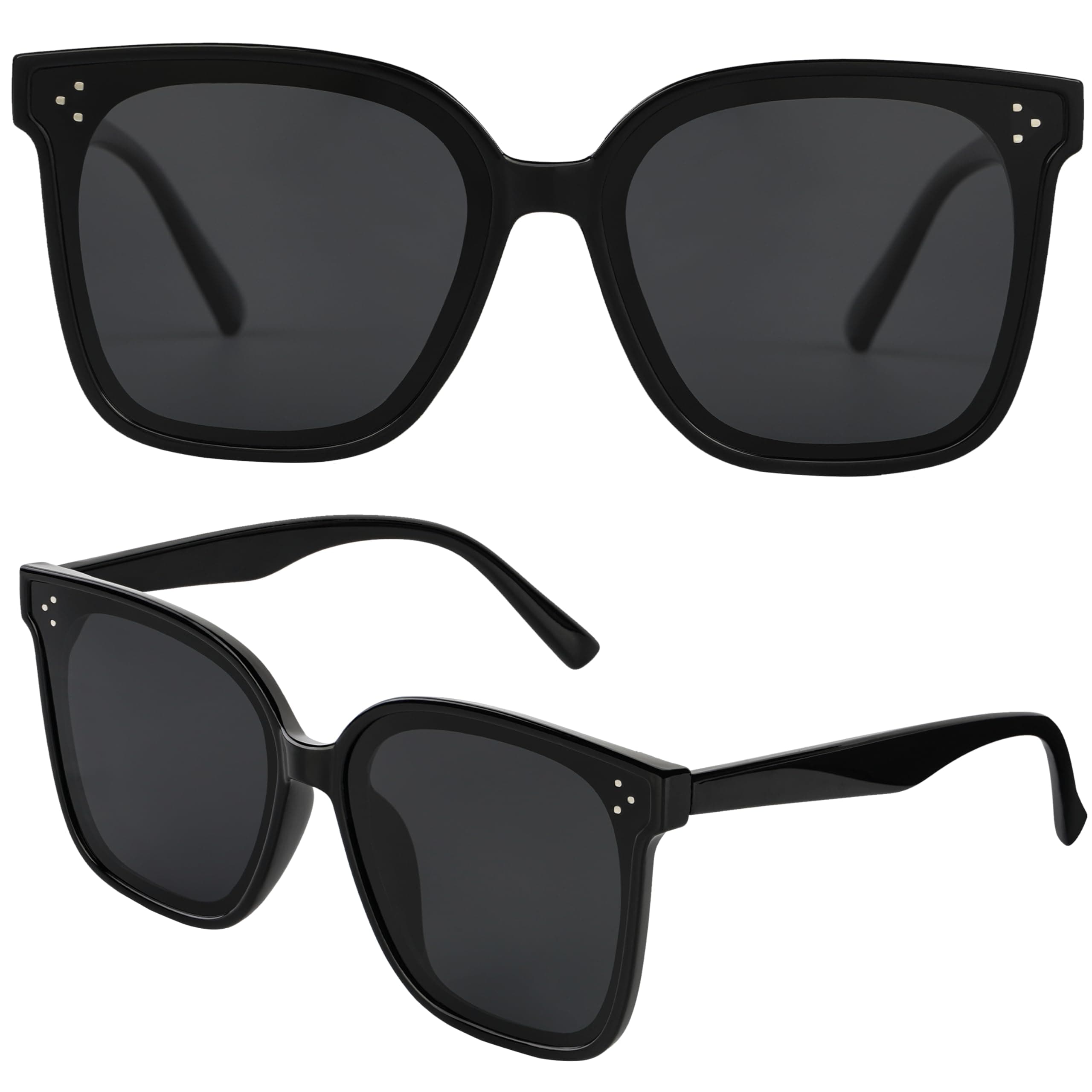 Trendy TAC Polarized Square Sunglasses for Women Men, Oversized Lightweight TR90 Frame UV400 Protection