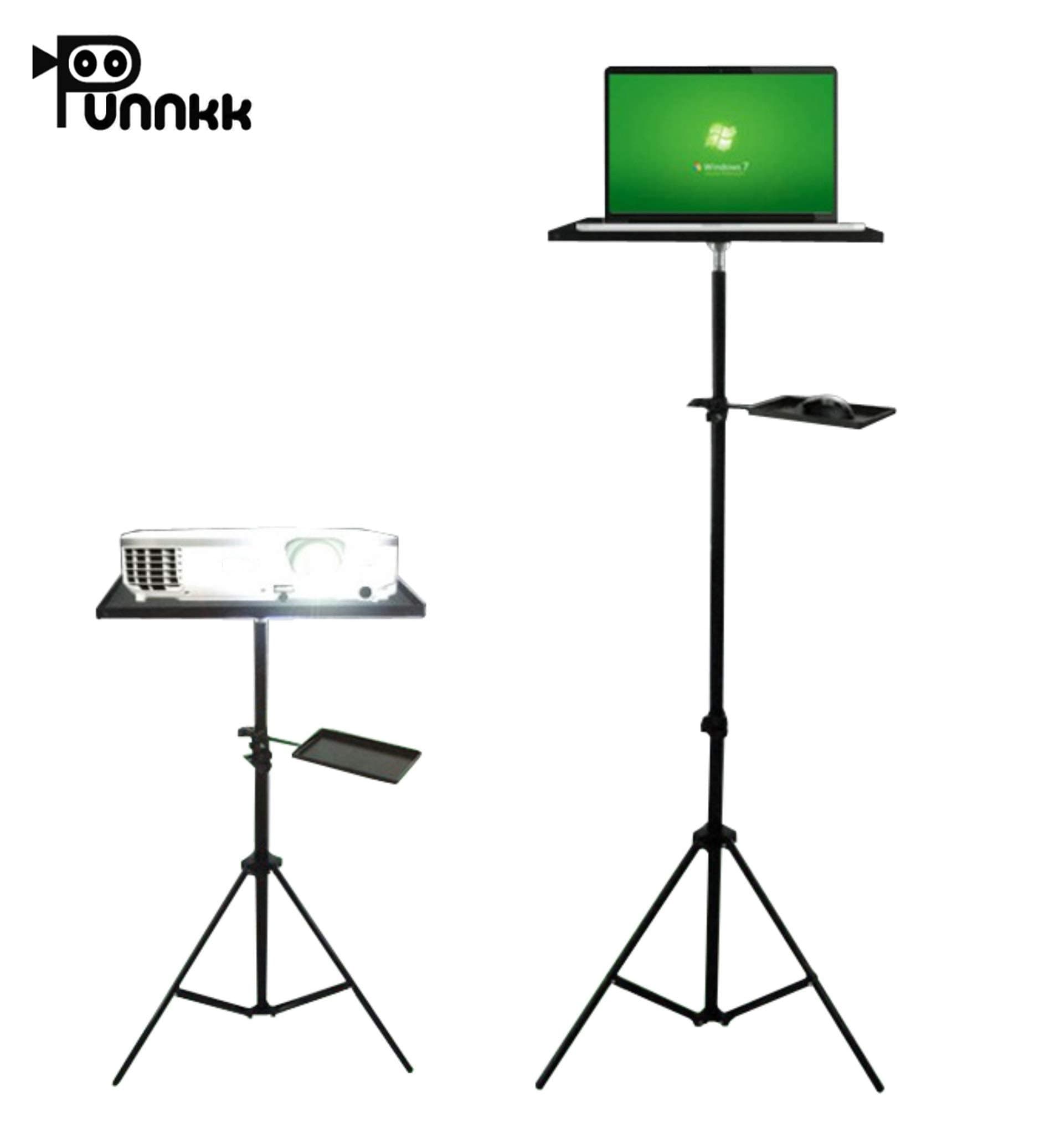Punnkk Professional Tripod Adjustable Projector Stand with Mouse Plate & Suitable for Various Types of projectors & Laptops