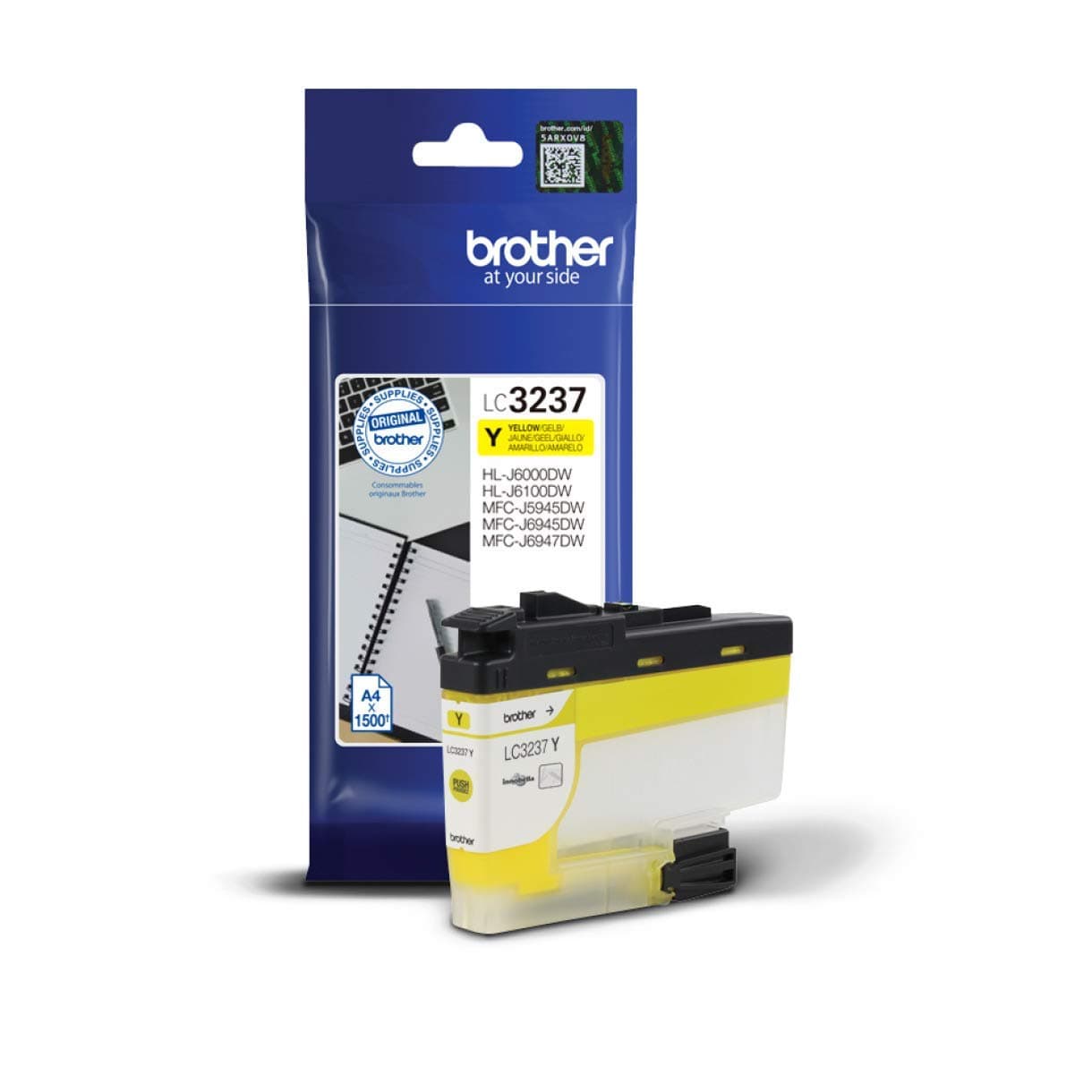BROTHERLC-3237Y Inkjet Cartridge, Yellow, Single Pack, Super High Yield, Includes 1 x Inkjet Cartridge, Brother Genuine Supplies