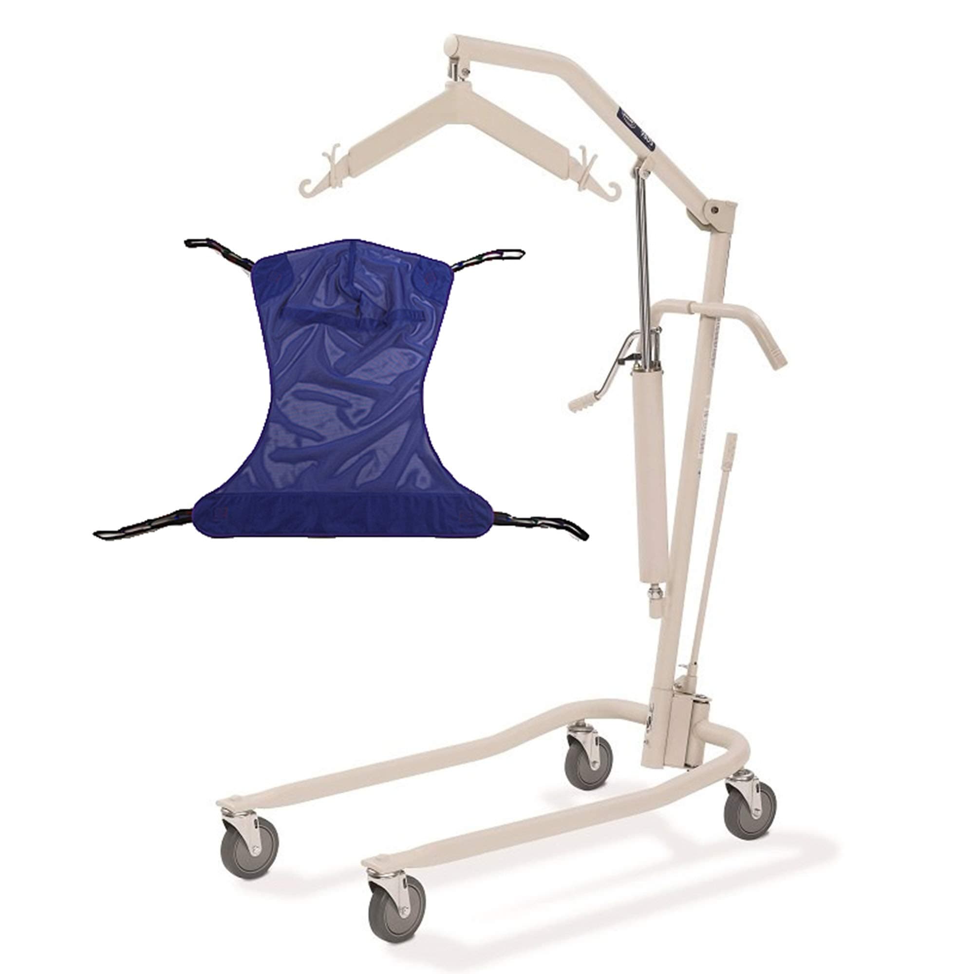 Painted Hydraulic Lift with Full Body R110 (Medium) Mesh Sling | 450 lbs. weight capacity | 9805P model | Beige