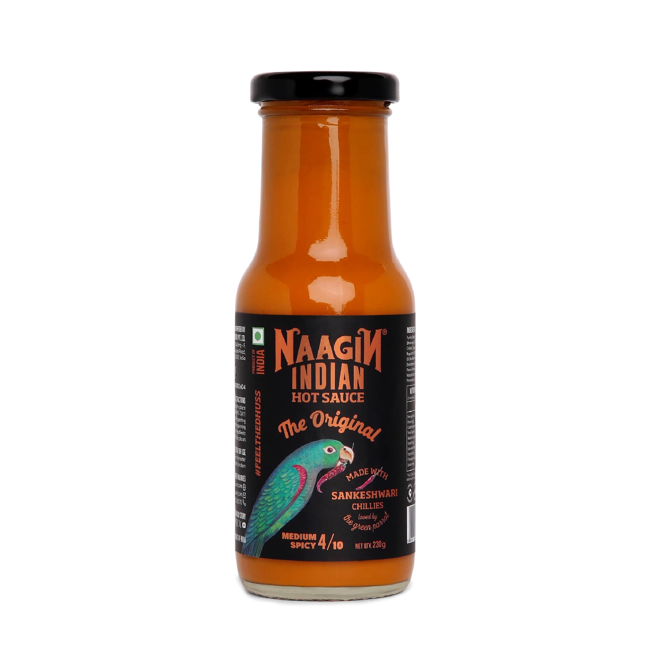 NAAGIN Indian Hot Sauce – The Original (230g, 8.11 oz) | Classic Hot & Sweet Sauce | Medium Spicy | Instant Taste Upgrade | 100% Vegan | No Artificial Colour & Flavours | Made in India