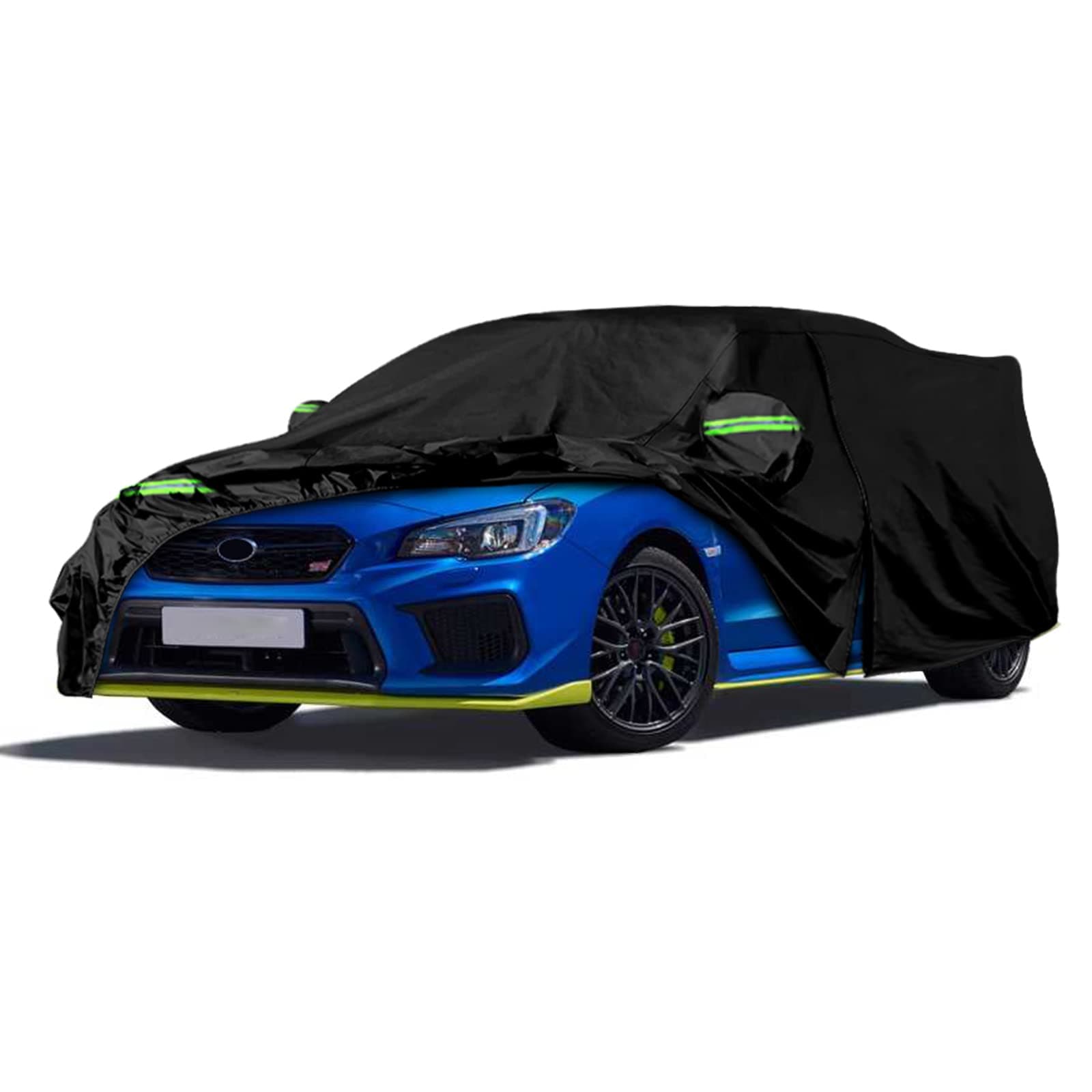 sportuli Waterproof Car Covers Replace for 2007-2022 Subaru WRX Impreza STI, 6 Layers All Weather Custom-fit Car Cover with Zipper Door & Windproof Bands for Snow Rain Dust Hail Protection (STI)