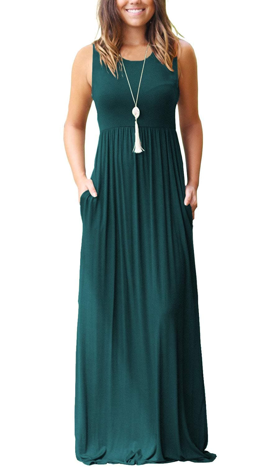 MOLERANIWomen's Loose Plain Maxi Dresses Casual Long Dresses with Pockets