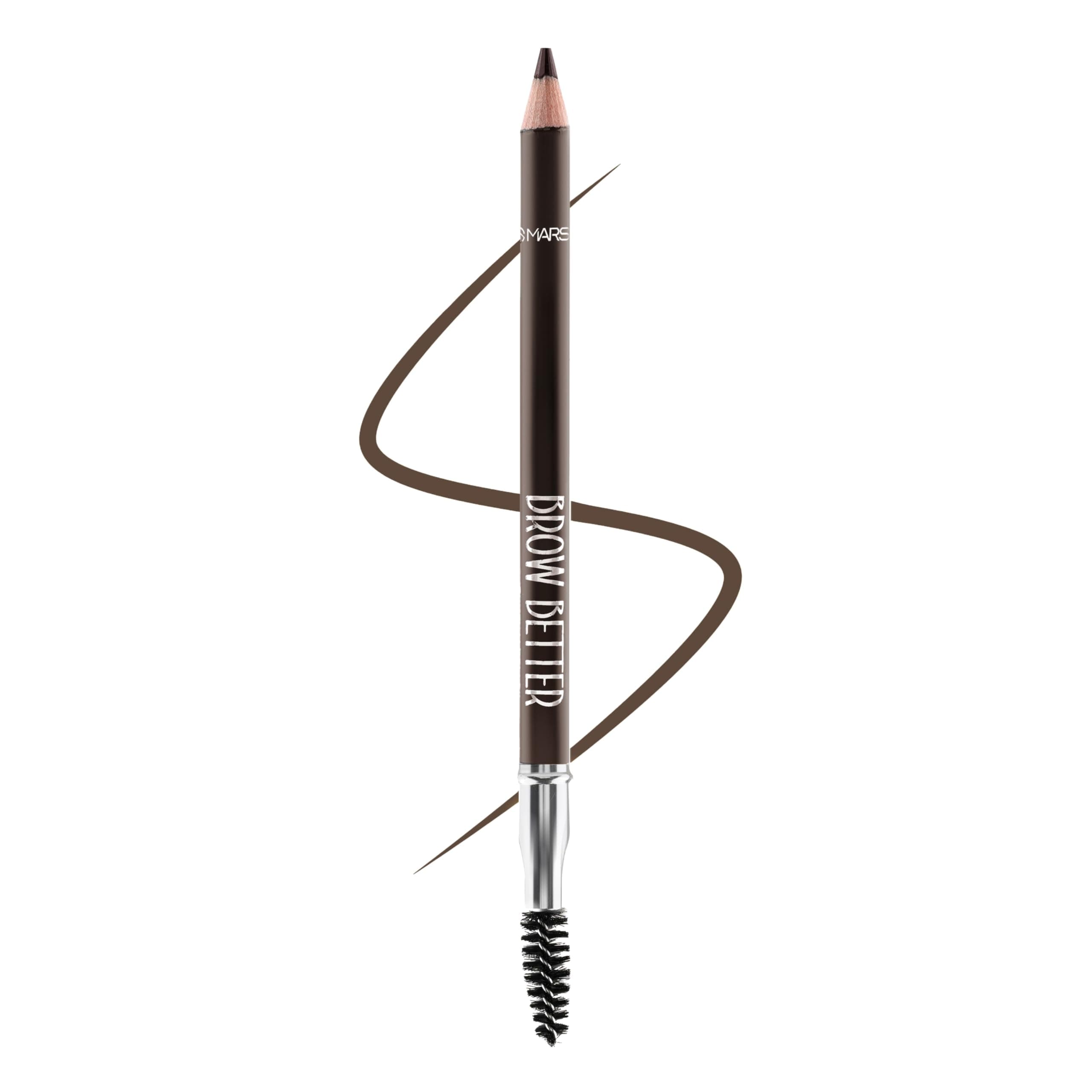 Brow Better Eyebrow Pencil with Spoolie | Long-Lasting & Smudge Proof | Rich Pigmentation | Natural-Looking Results | Easy to Sharpen (1.4 gm) (Dark Brown)