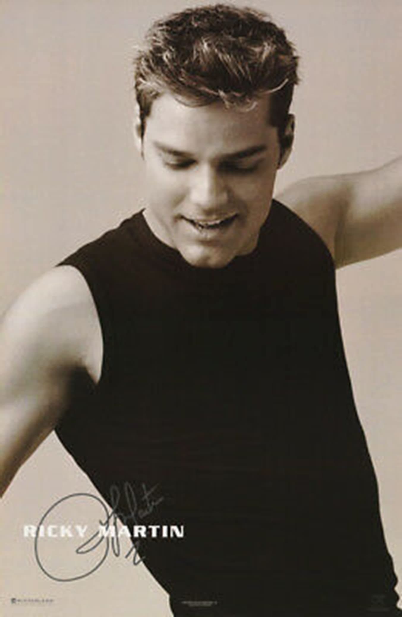 buyartforless Ricky Martin Black Shirt Sexy 34.5x22.25 Art Print Poster Wall Decor Music