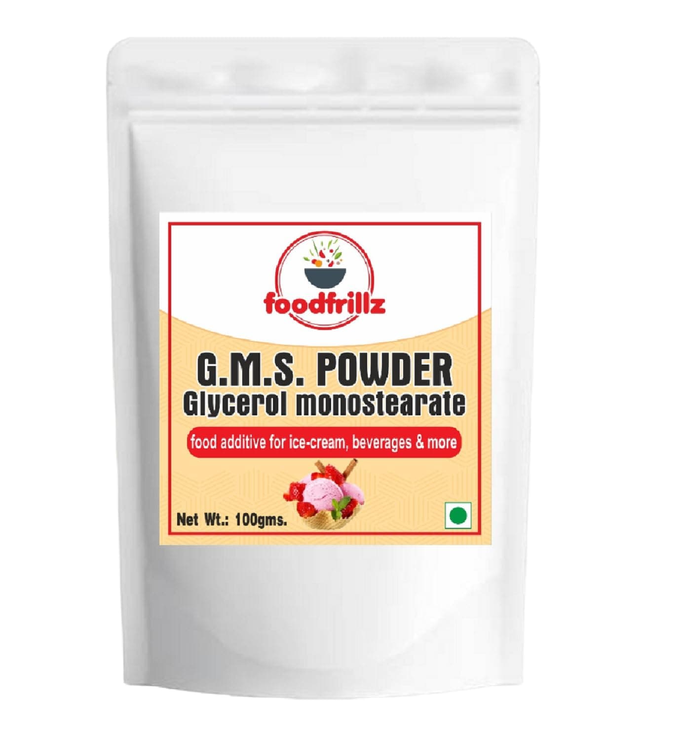 - foodfrillz GMS Powder (Glycerol Monostearate) for Ice Creams, 100 g
