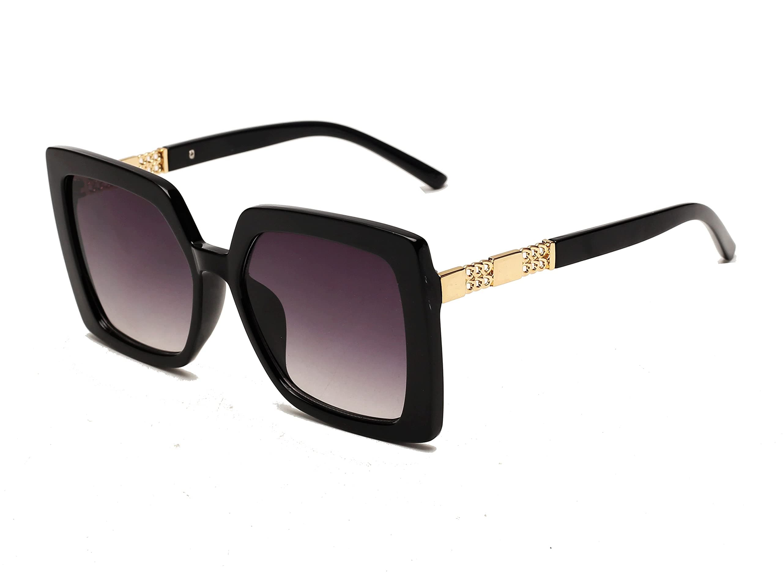 ELEGANTEJewel-Detail Frames Square Oversized Sunglasses for Women