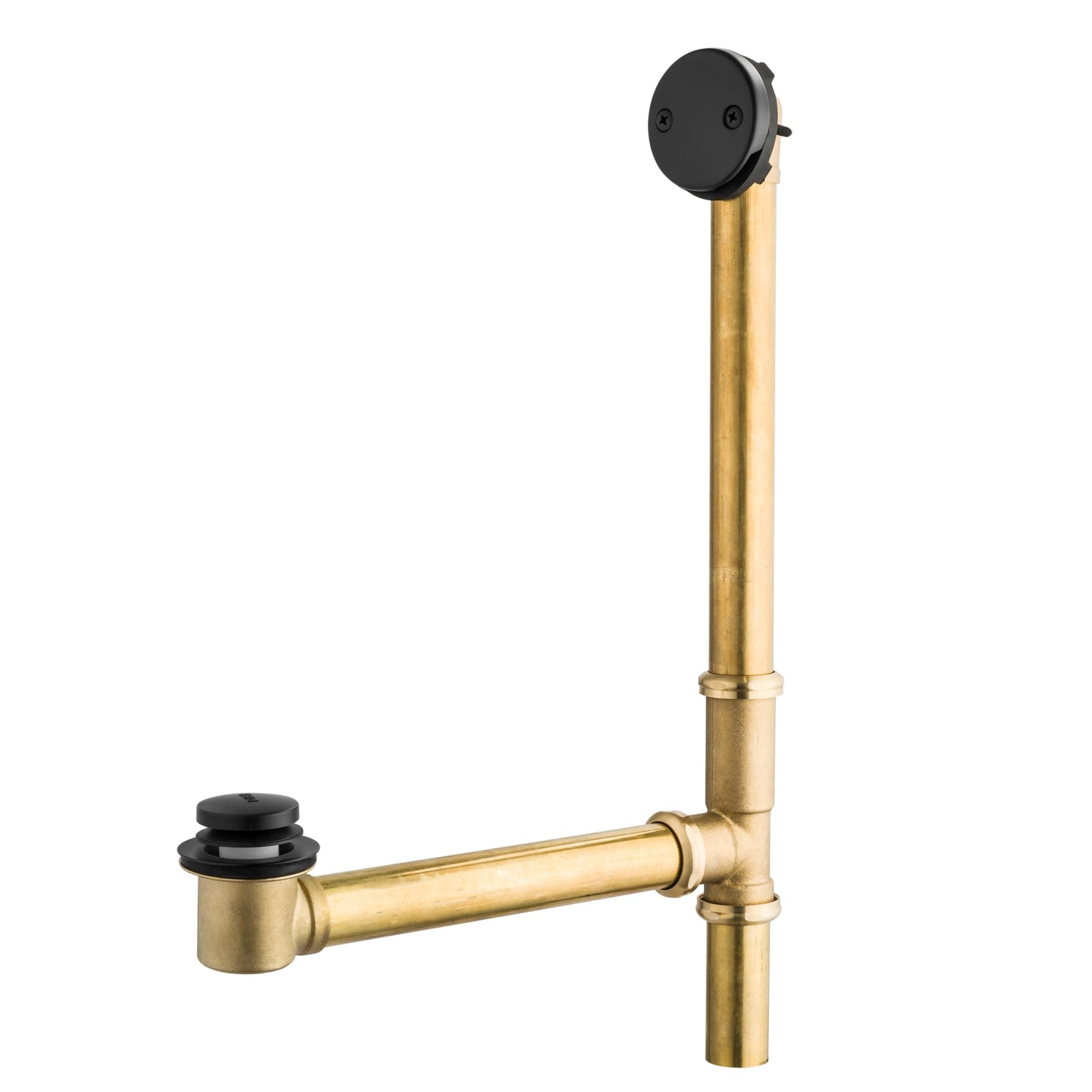 1-1/2" Tubular Brass Bath Drain Kit with Tip-Toe Bath Drain Stopper