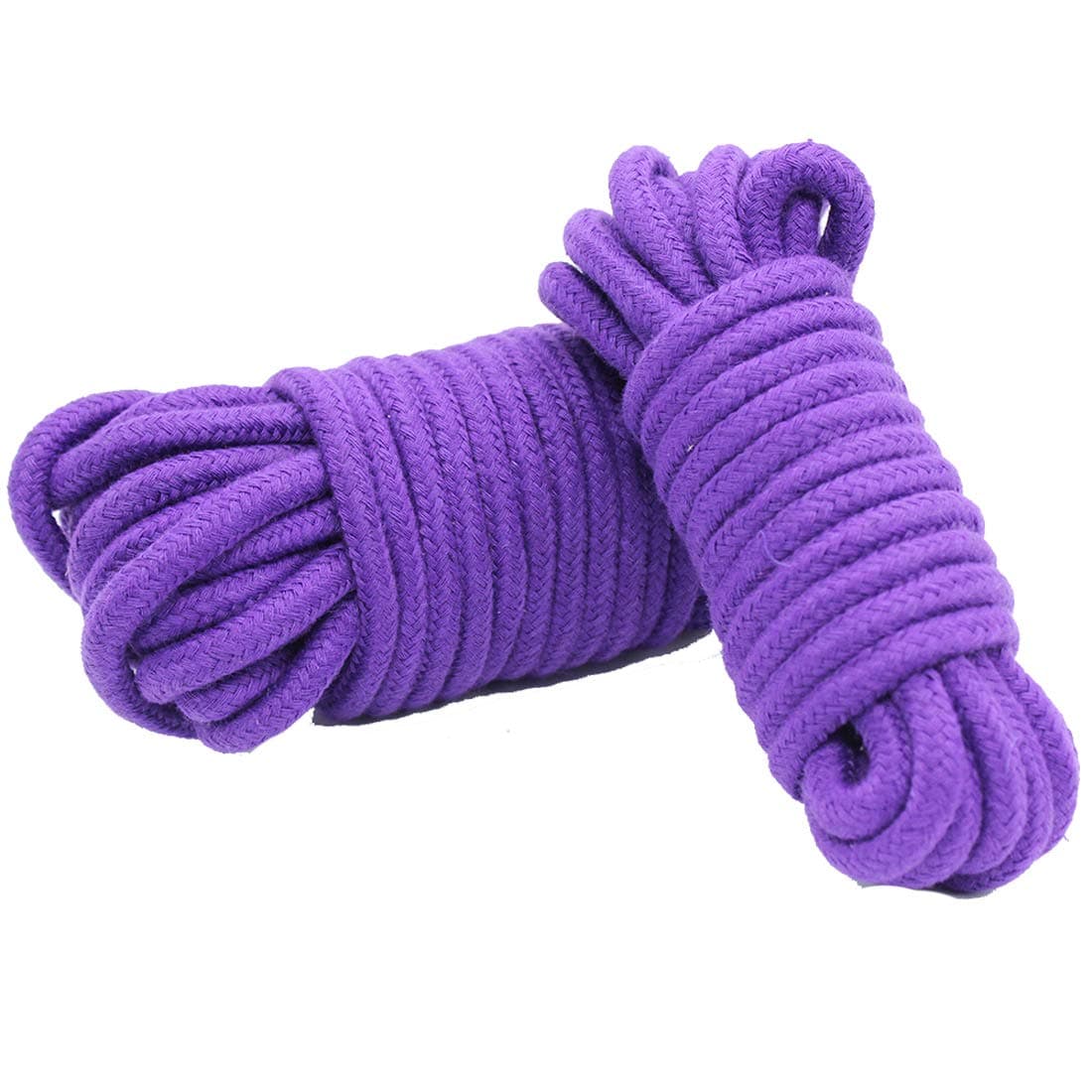 16 Feet 5 M/ 33 Feet 10M/66 Feet 20M Multipurpose Soft Twisted Cotton Durable Long Rope Strap(2 pcs) (Purple, 10 M)
