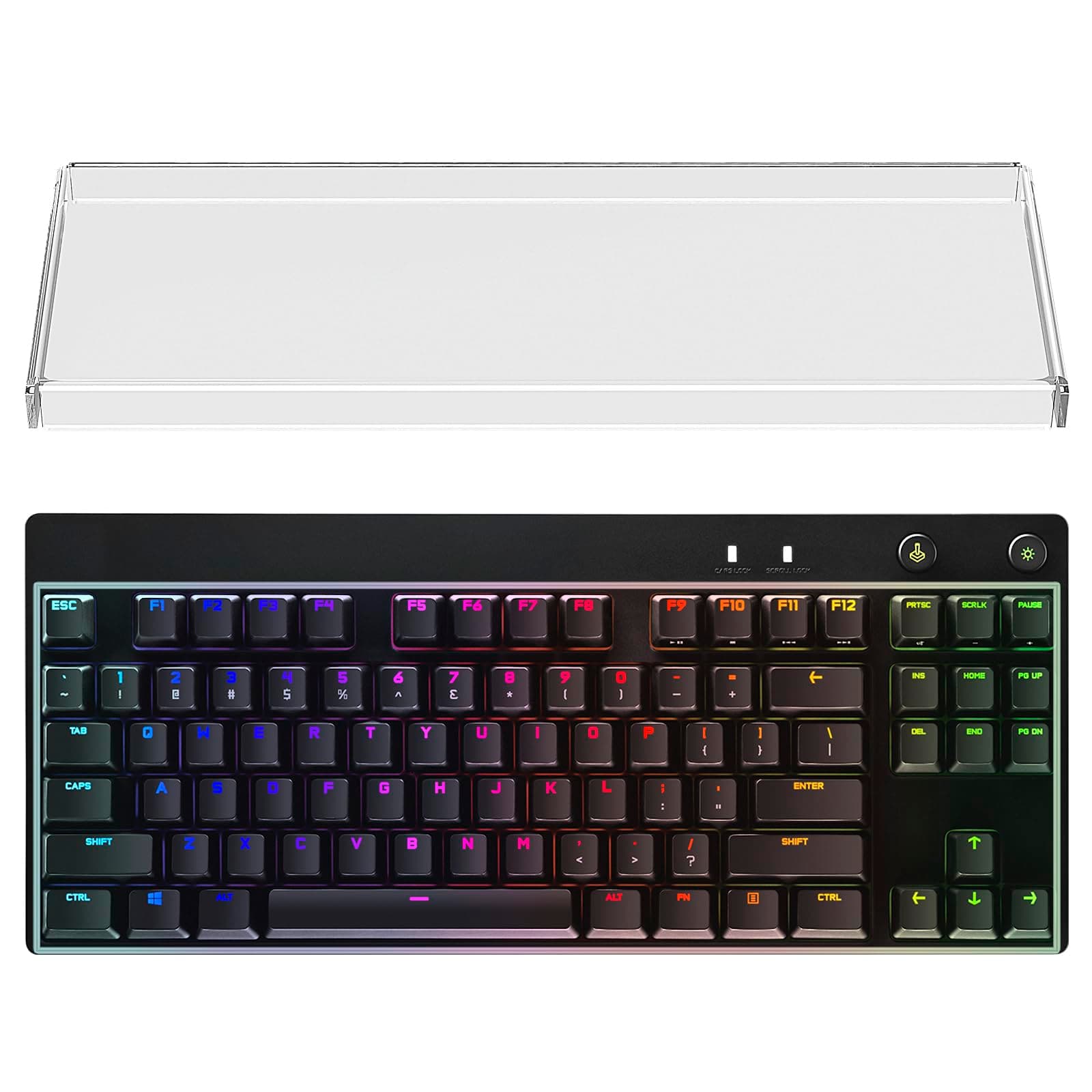 Tenkeyless TKL Keyboard Dust Cover, Clear Acrylic Keypads Cover for 80% Compact 87 Key Computer Mechanical Gaming Keyboard, Compatible with Logitech G PRO / G515 Lightspeed TKL