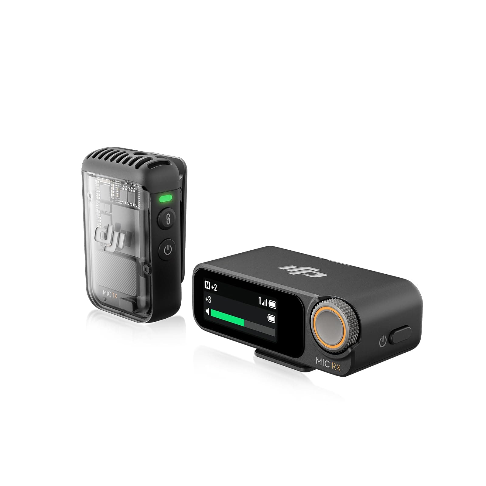 DJI Mic 2 (1 Transmitter + 1 Receiver) Wireless Microphone with Smart Noise Cancelling, 32-bit Float Internal Recording, High Quality Voice, 250m Transmission Distance, iPhone Microphone, Camera