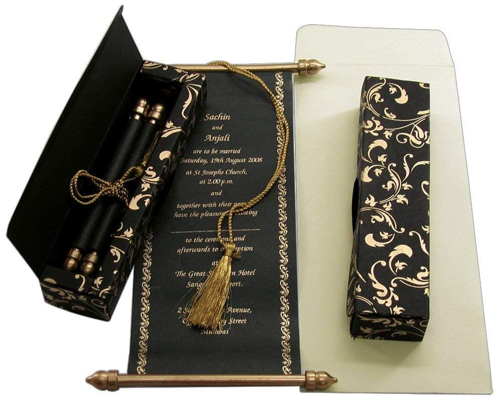 Wedding Invitation Scroll Card