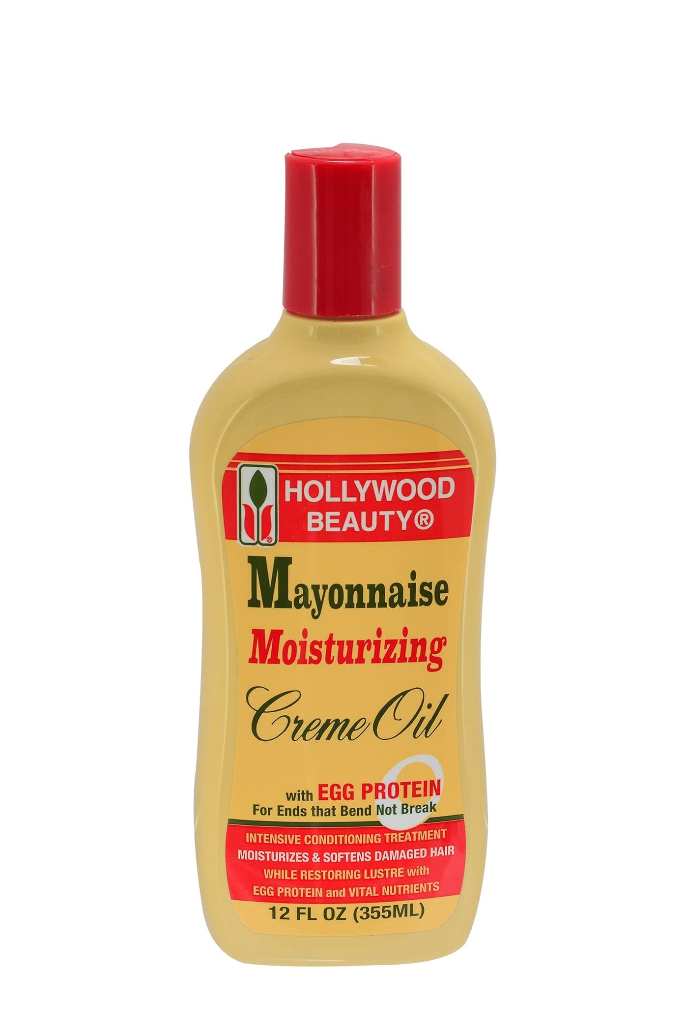 Hollywood Beauty Mayonnaise Moisturizing Cream Oil with Egg Protein, 12 oz (Pack of 3)