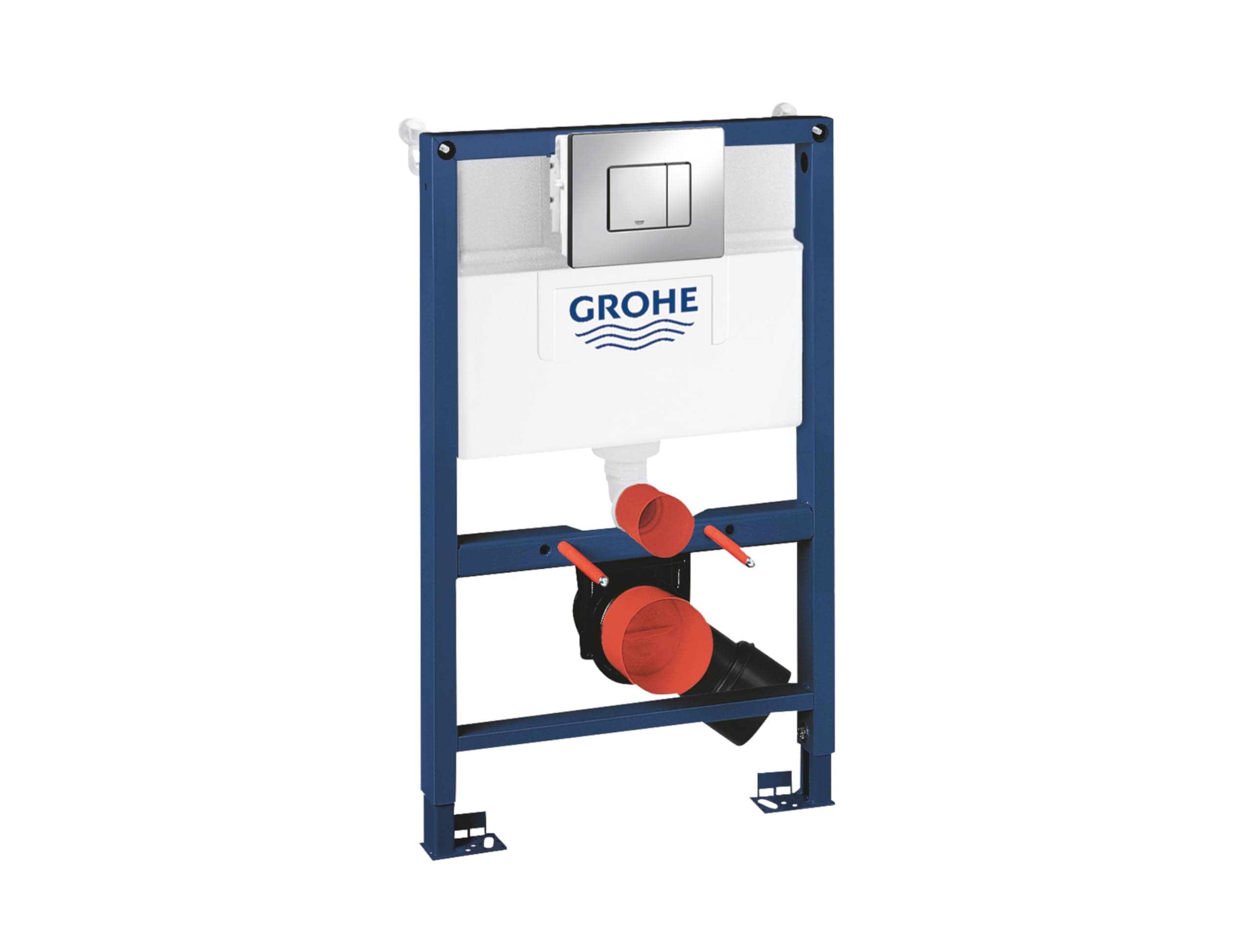 Grohe 38773000 Rapid Sl 3-in-1 Set for Wall-Hung Toilet, 0.82 m (Wall Brackets and Skate Cosmopolitan Chrome Flush Plate)