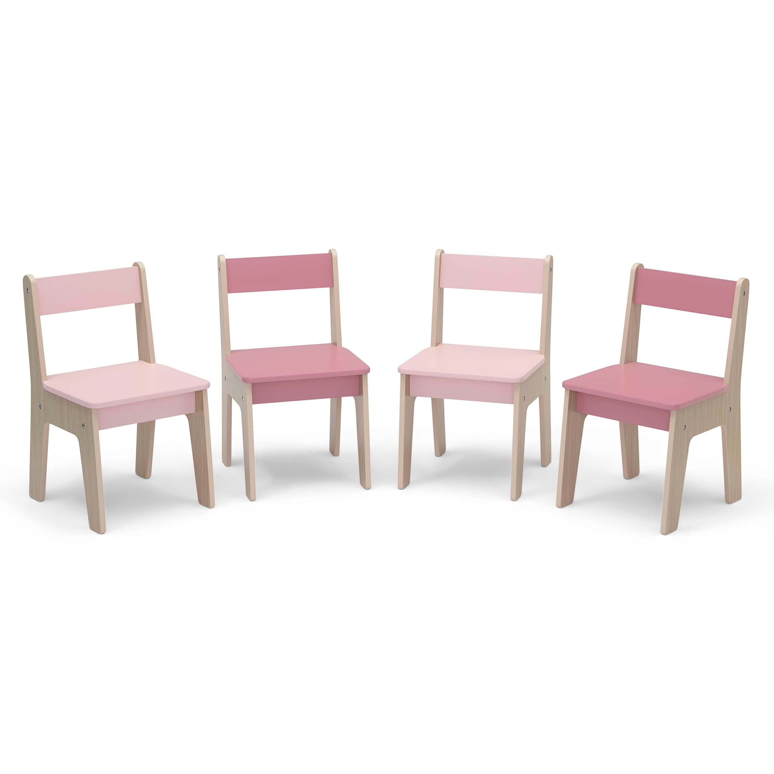 Delta Children GAP GapKids Table and 4 Chair Set - Greenguard Gold Certified, Blush/Natural
