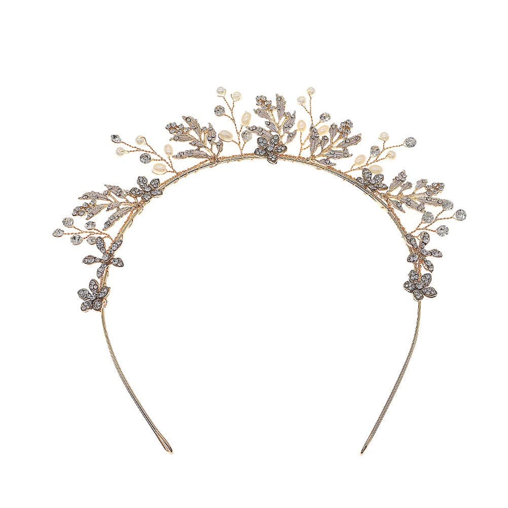 Fashion Headbands, 1pc Pearl Headband Bridal Rhinestone Headdress Fangle Flower Head Hoop