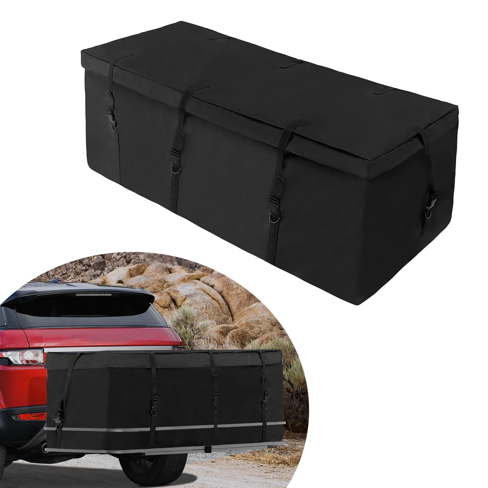 Car Roof Bag 600D Oxford cloth Waterproof Rooftop Cargo Carrier Foldable Car Cargo Rooftop Box 135 * 51 * 51CM Car Roof Bag no Rack Needed Car Rear Box Rack Bag for All Vehicle