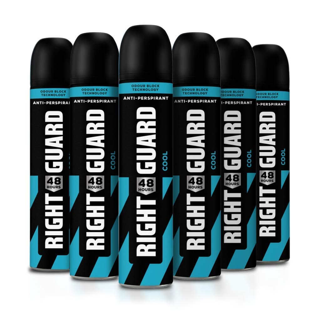 Right Guard Total Defense 5 Cool Anti-spispirant Aerosol Deodorant 250 ml-Pack of 6