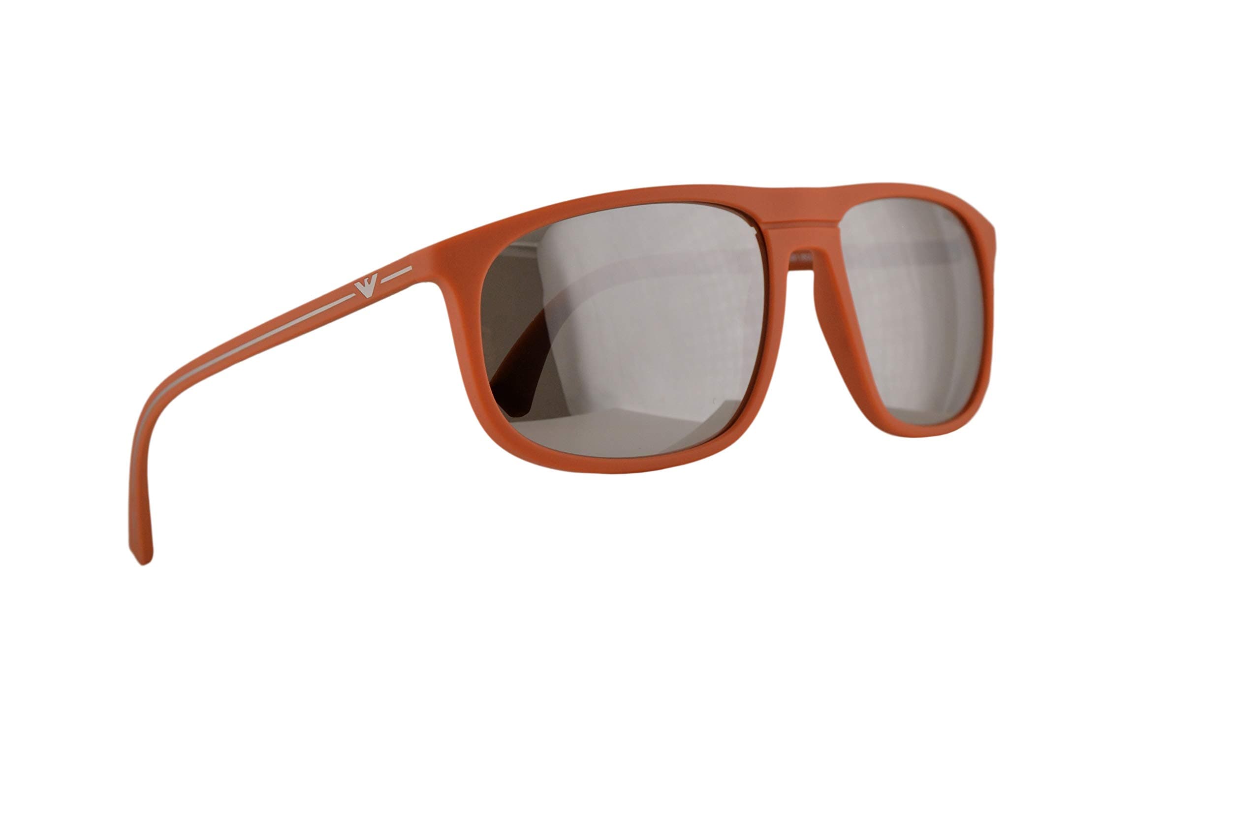 Emporio Armani EA4118 Sunglasses Orange Rubber w/Light Grey Mirror Silver Lens 59mm 56916G EA 4118