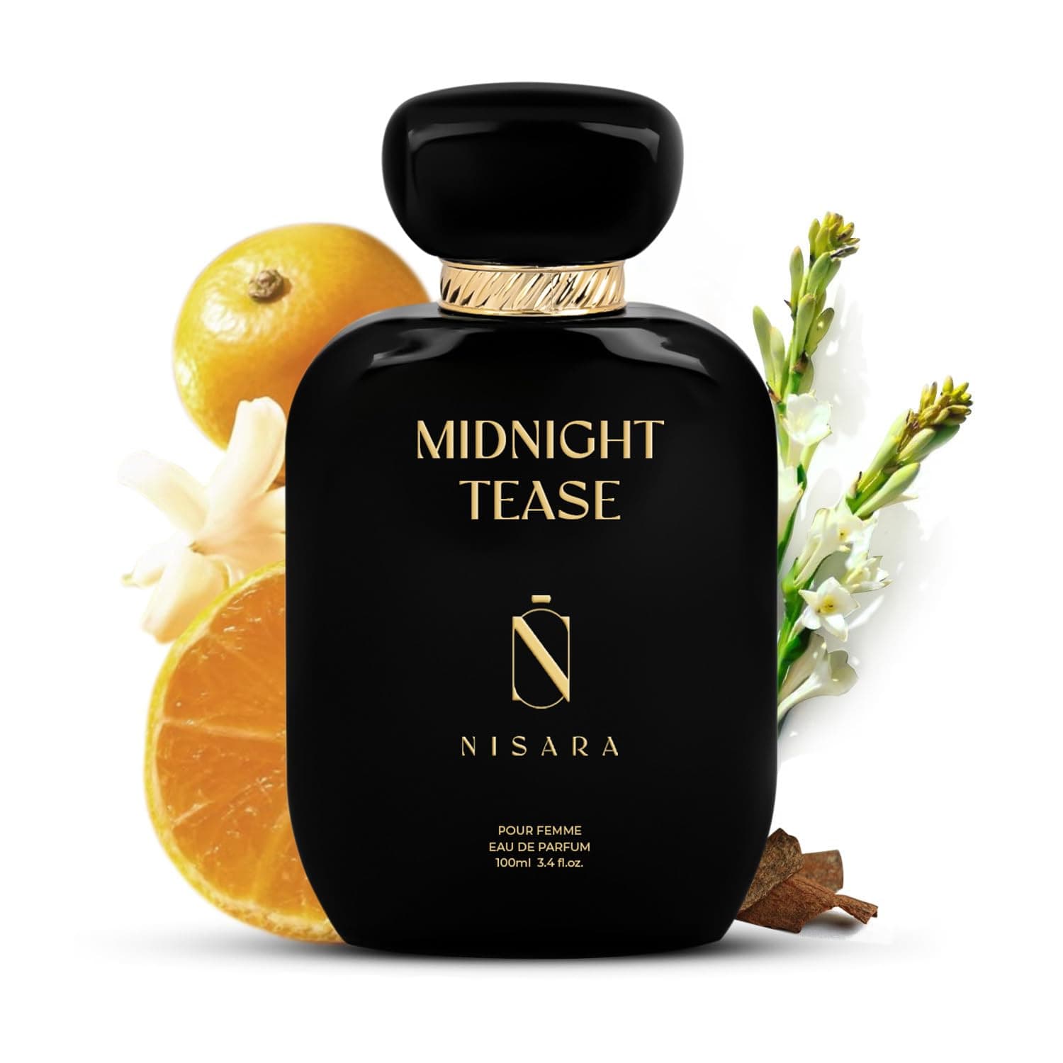 Nisara Midnight Tease Perfume For Women, 100ml Girl Long Lasting Liquid Eau De Parfum, Floral Woody Musky Fragrance With Musk, Cedarwood & Vanilla Notes