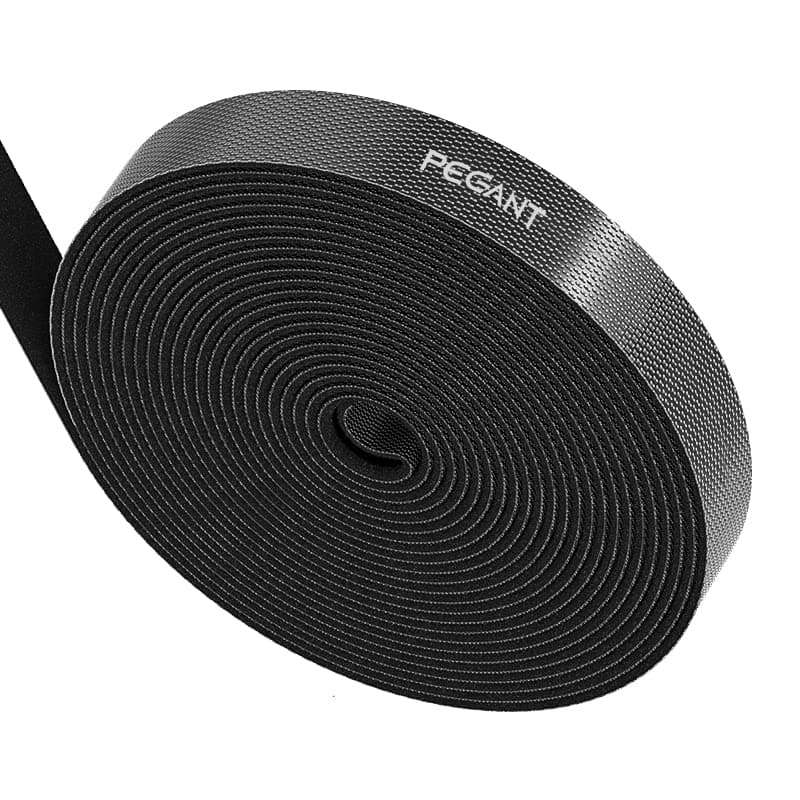 PEGANT 5M Cable Tidy Management Fastening Tape Sticky Strips Hook Loop Reusable Flexible Wire Ties Cable Organiser for Computer, TV, Power and Other Cables