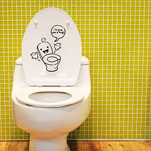 Toilet Decal Decor Bathroom Ensuit Vinyl Wall Sticker Sign Funny.Hug Picture