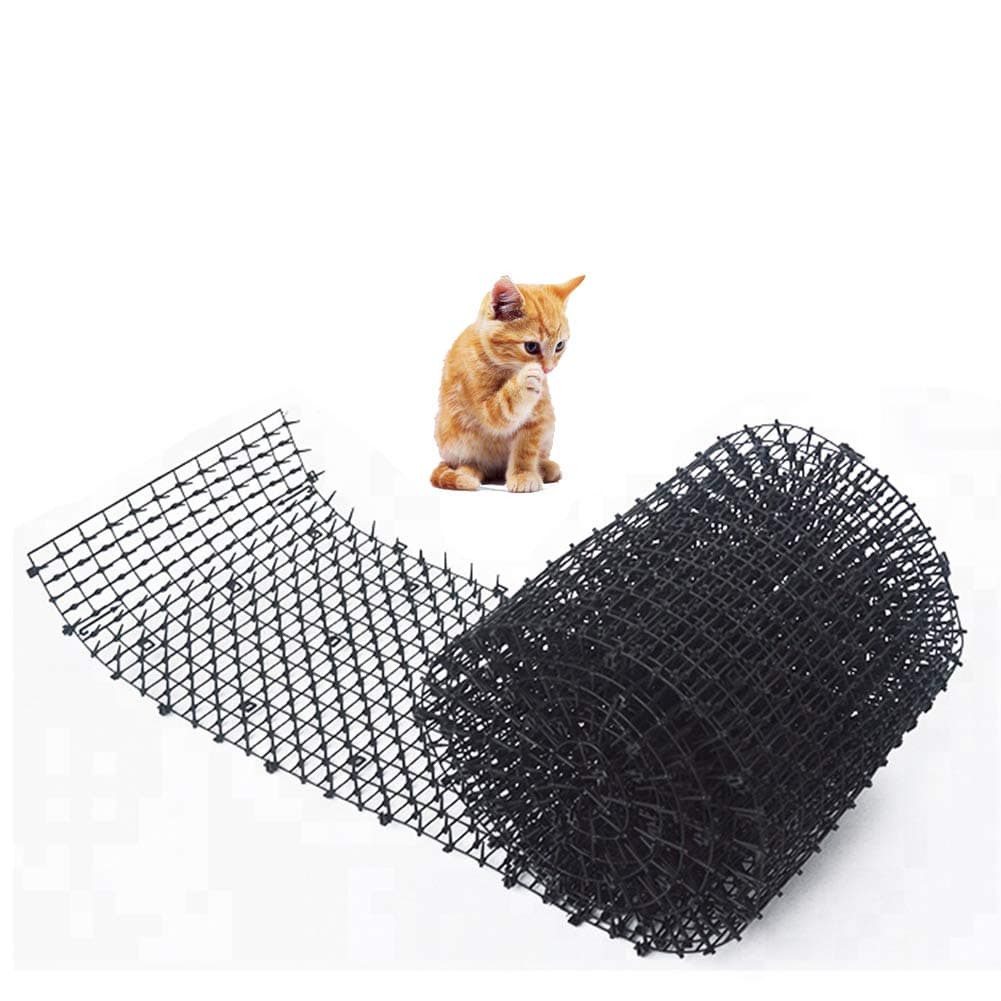SADA72 Cat Scat Mat,Garden Cat Dog Scat Mat,Cats and Dogs Repellent Mat Plastic Spike Prickle Strip Barrier Protective Net Multifunction Isolation Defenders Prickle Strip Dig Stopper(Black)