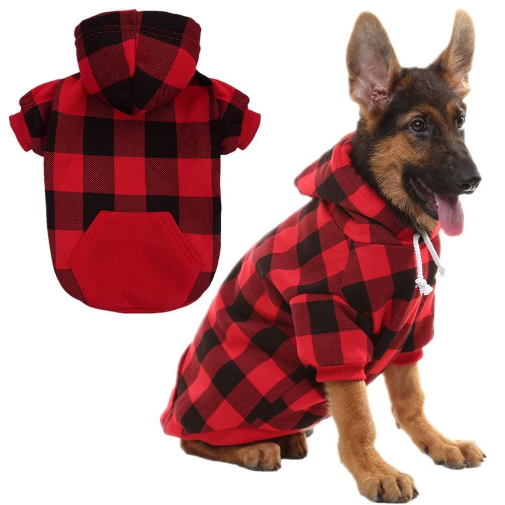 COOLBABY Dog Hoodie Pet Clothes Sweaters With Hat,Red YLY2028-RD-M, Medium(2.5-4 kg)