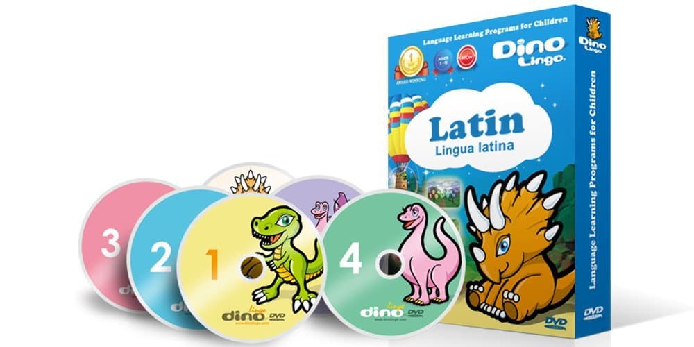Dino Lingo Latin DVDs for Children - Learn Latin for Kids DVD Set (5 DVDs)