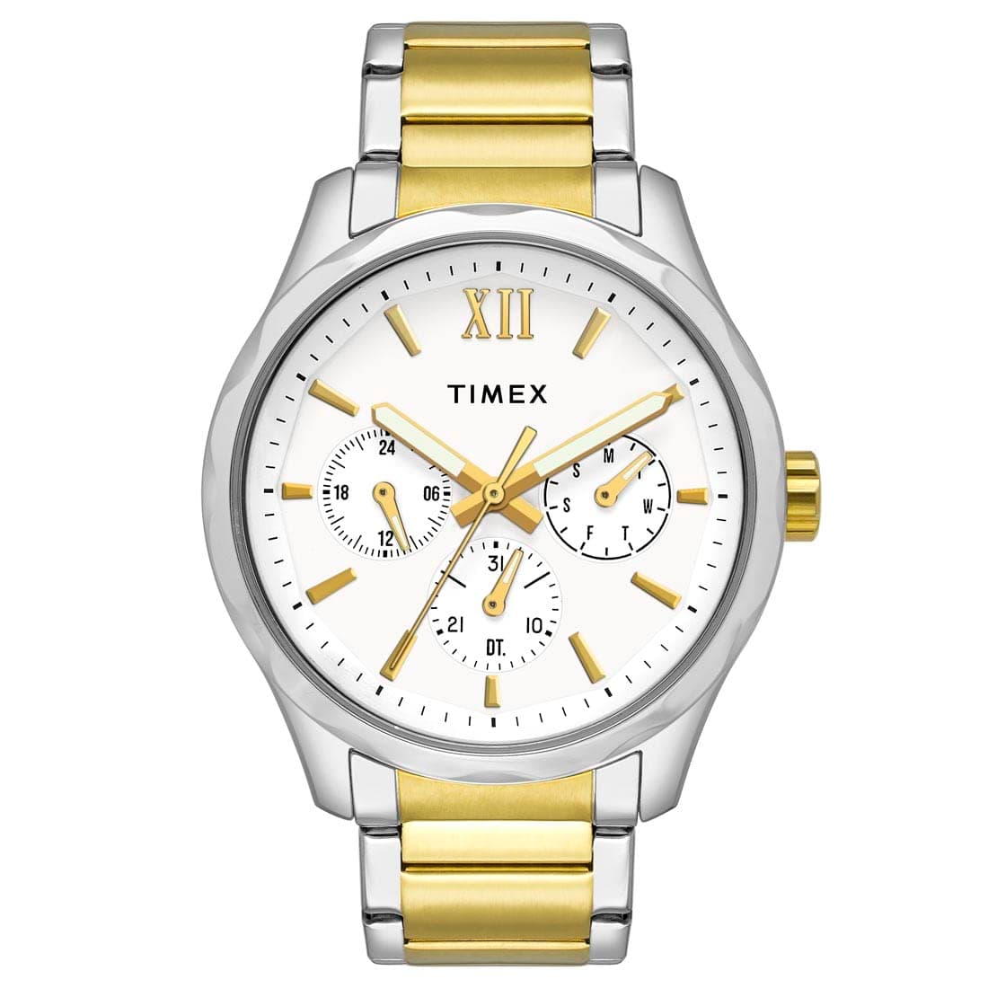 TIMEXMen White Round Multifunction Dial Watch- TW0TG7616