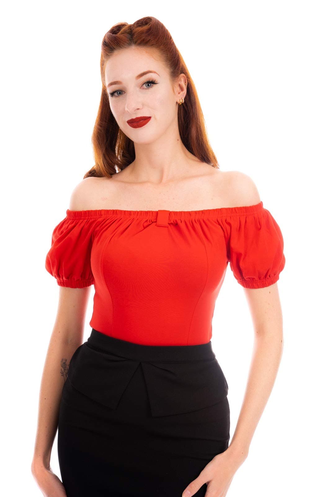 Bella Retro Pinup 1950's Vintage Rockabilly Off-Shoulder Top
