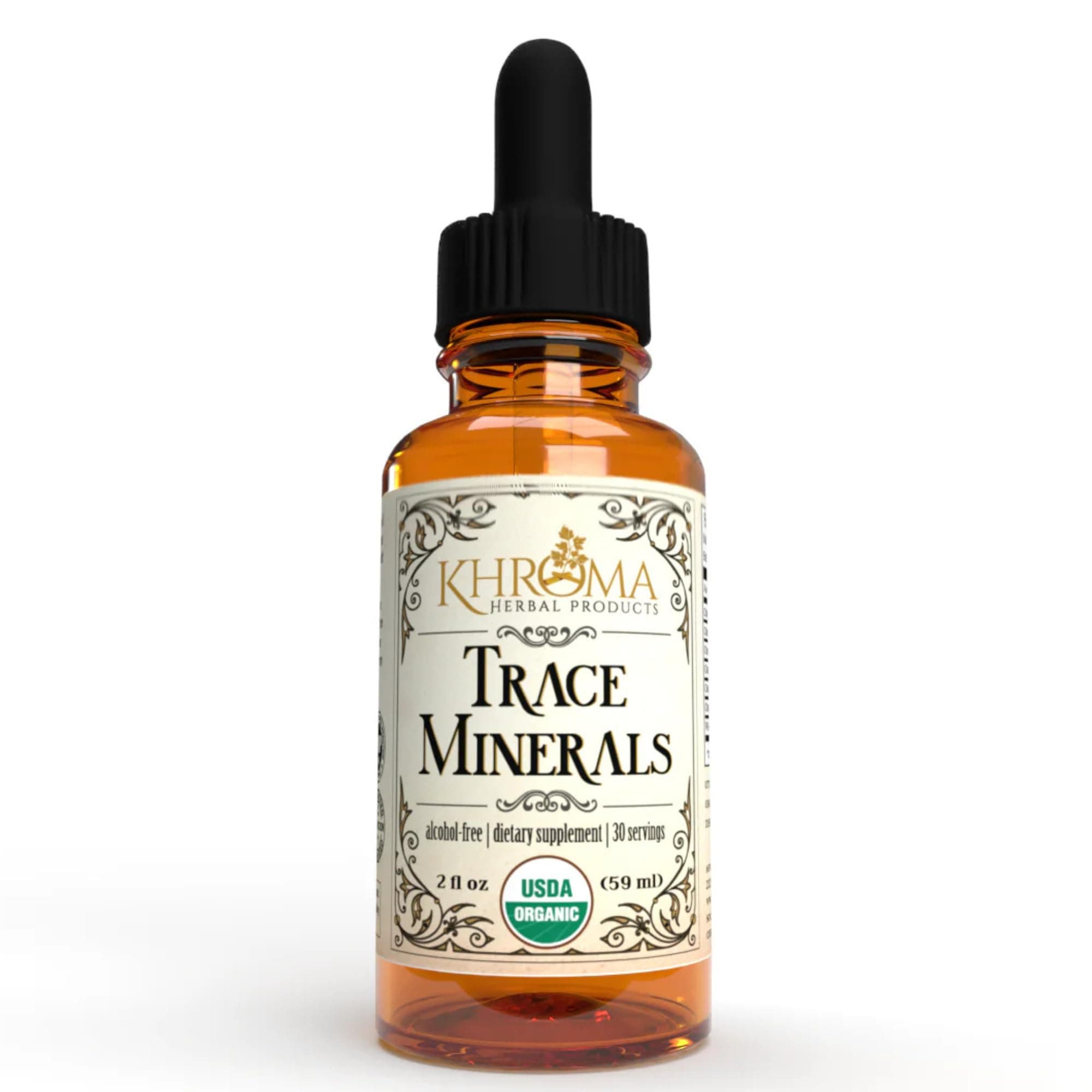 Organic Trace Minerals - by Herbs - 2 oz Liquid Plant-Based Trace Mineral Blend - Designed for Maximum Absorption - 30 Servings